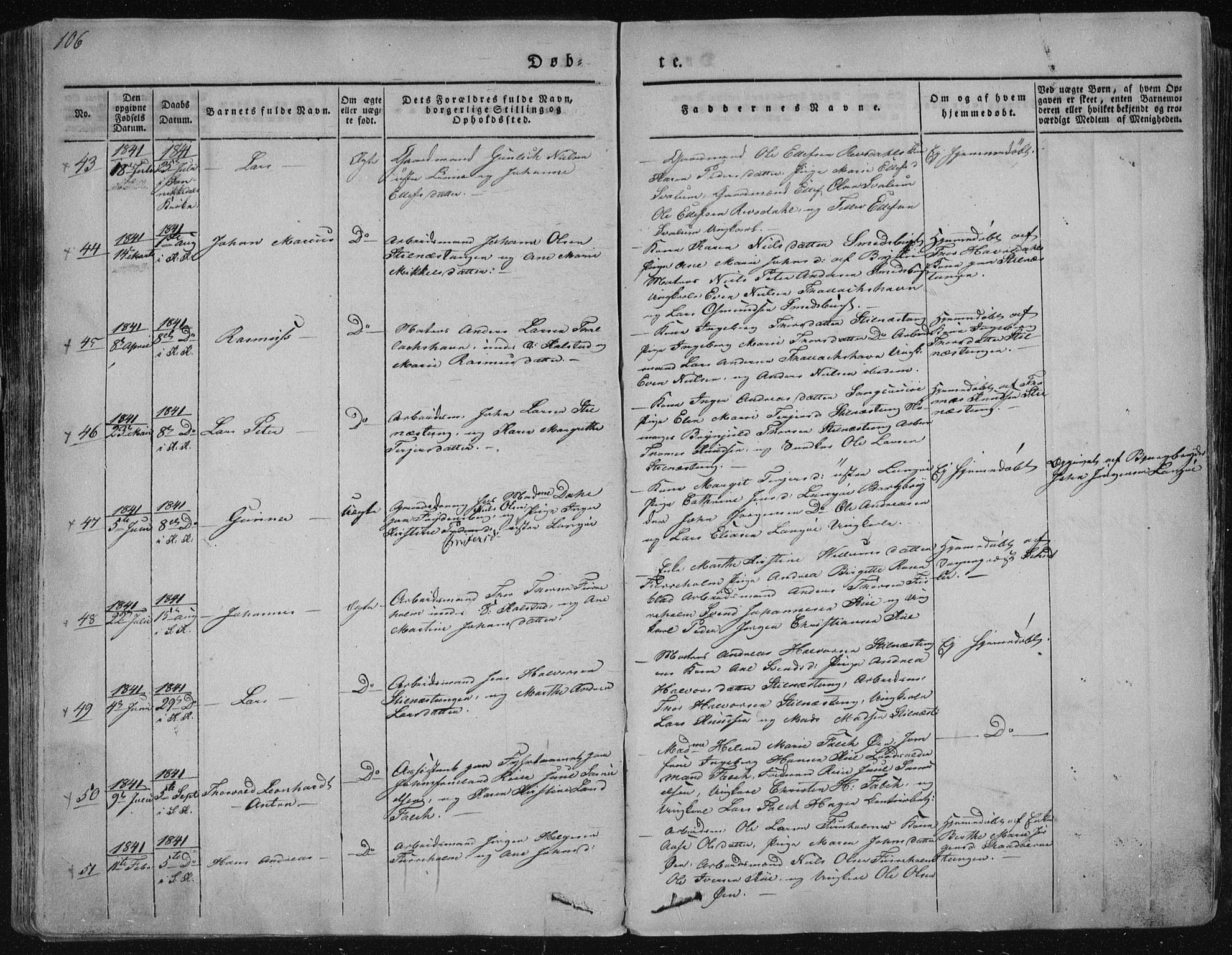 Sannidal kirkebøker, AV/SAKO-A-296/F/Fa/L0006: Ministerialbok nr. 6, 1831-1847, s. 106