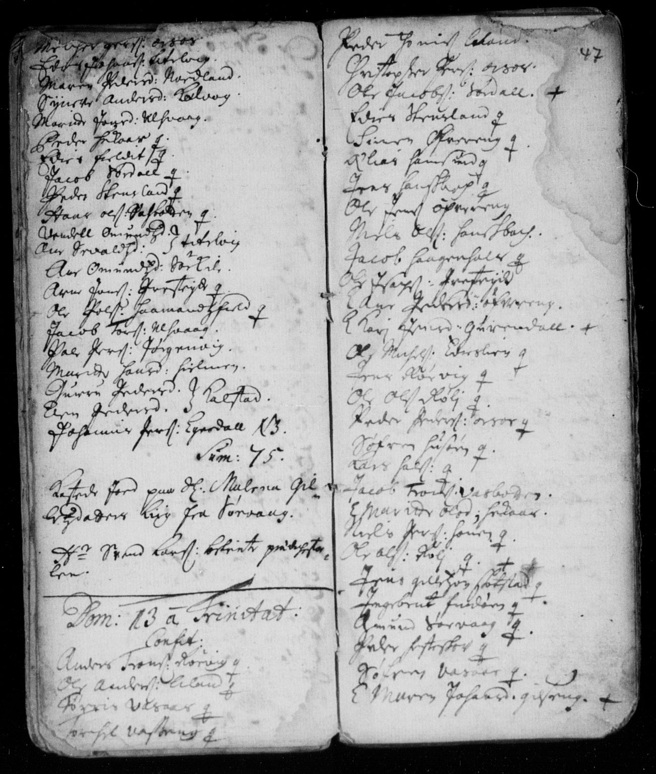 Ministerialprotokoller, klokkerbøker og fødselsregistre - Nordland, AV/SAT-A-1459/859/L0840: Ministerialbok nr. 859A00, 1708-1738, s. 47