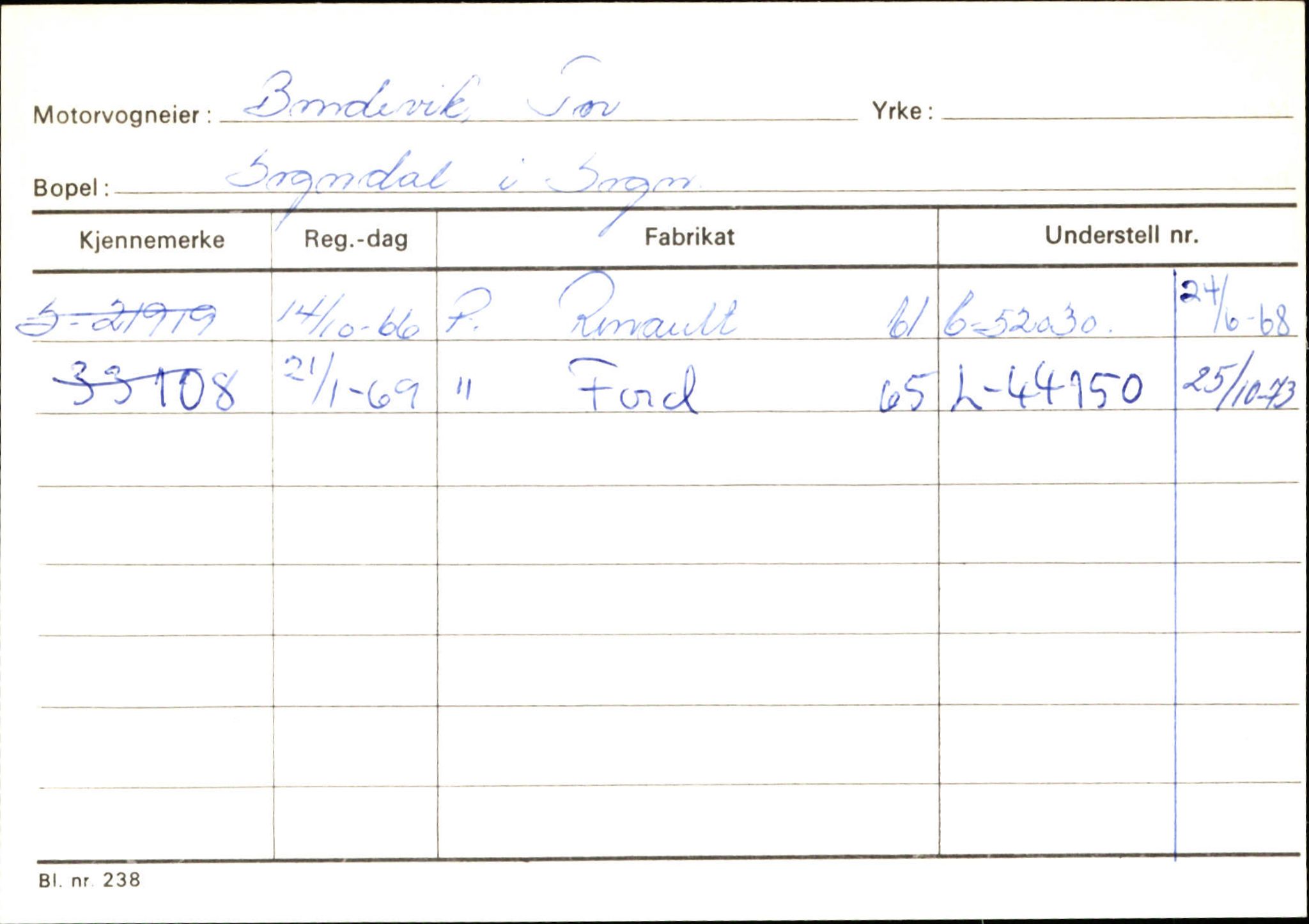 Statens vegvesen, Sogn og Fjordane vegkontor, AV/SAB-A-5301/4/F/L0124: Eigarregister Sogndal A-U, 1945-1975, s. 202