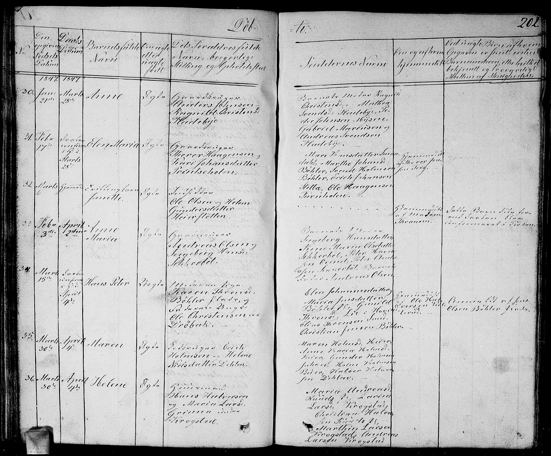 Enebakk prestekontor Kirkebøker, AV/SAO-A-10171c/G/Ga/L0003: Klokkerbok nr. I 3, 1833-1849, s. 202