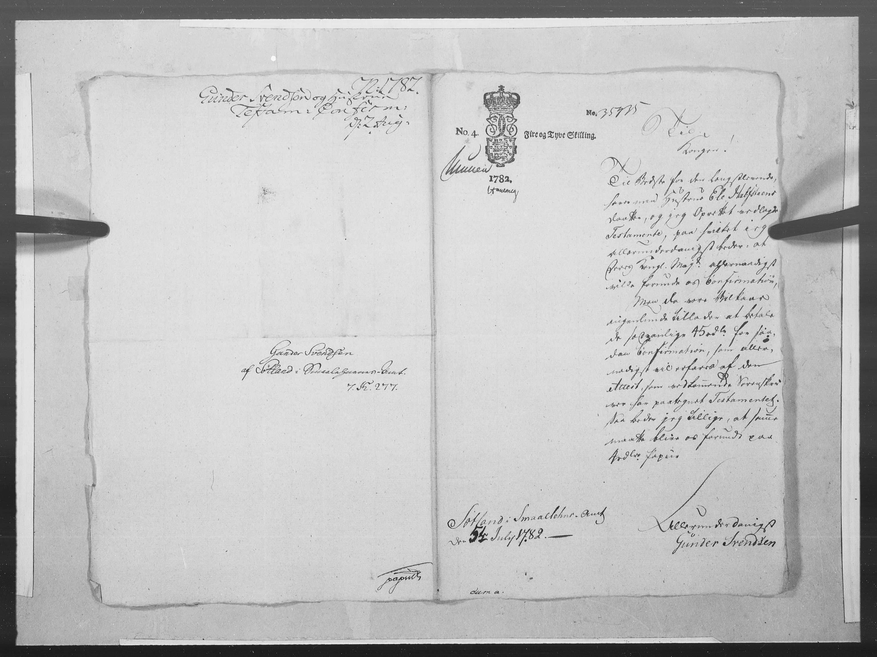 Danske Kanselli 1572-1799, AV/RA-EA-3023/F/Fc/Fcc/Fcca/L0243: Norske innlegg 1572-1799, 1782, s. 90