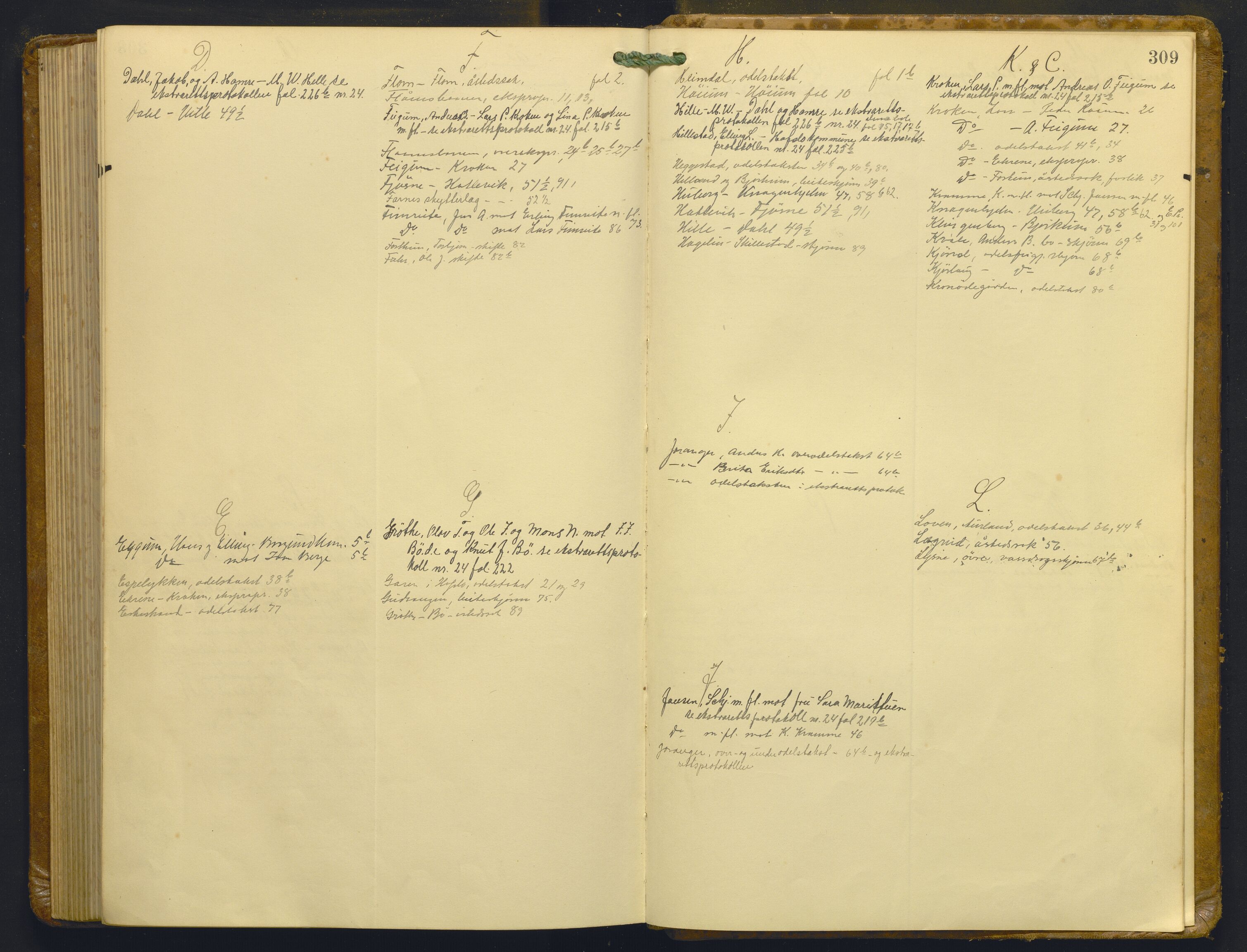 Indre Sogn tingrett, AV/SAB-A-3301/1/F/Fb/Fba/L0015: Sivile og offentlege saker, Bb 11, 1923-1928, s. 308b-309a