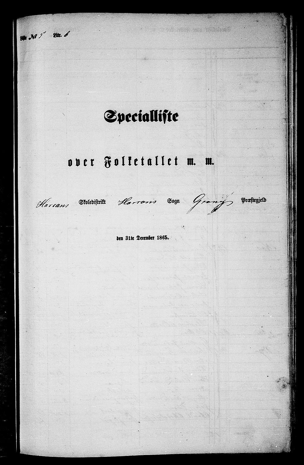 RA, Folketelling 1865 for 1742P Grong prestegjeld, 1865, s. 108