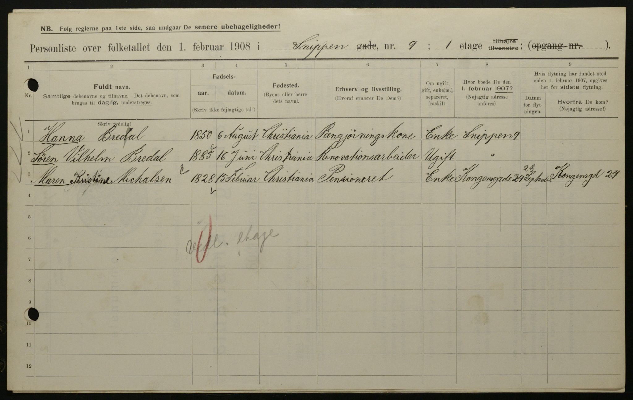 OBA, Kommunal folketelling 1.2.1908 for Kristiania kjøpstad, 1908, s. 88240