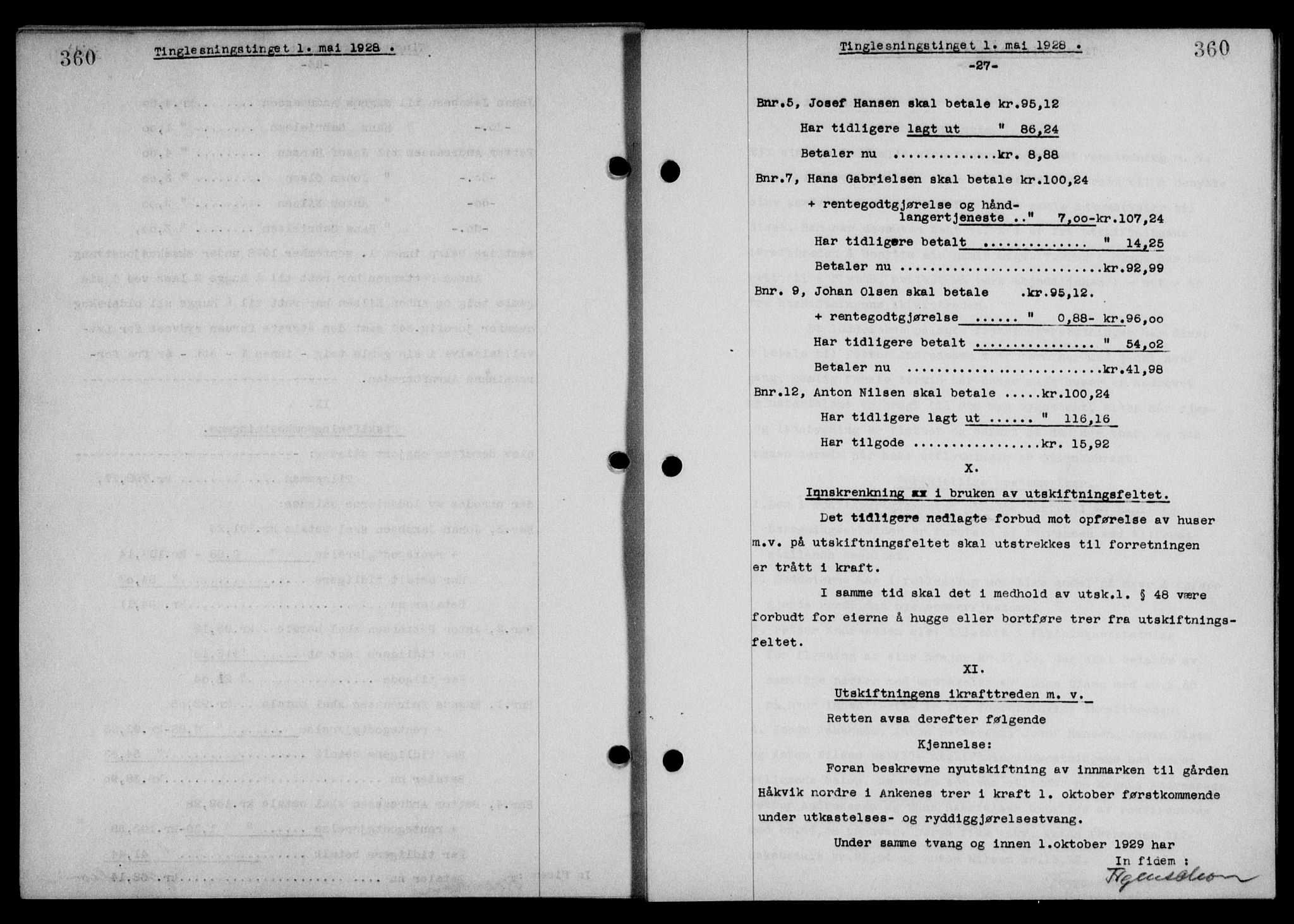Steigen og Ofoten sorenskriveri, SAT/A-0030/1/2/2C/L0015/0002: Pantebok nr. 16 og 17-I, 1927-1928, Tingl.dato: 01.05.1928