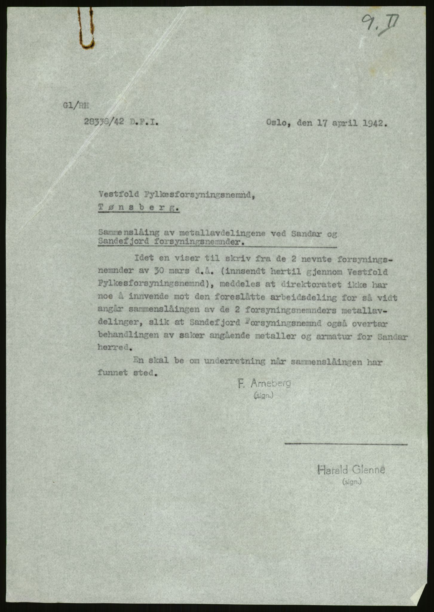 Direktoratet for industriforsyning, Sekretariatet, AV/RA-S-4153/D/Df/L0054: 9. Metallkontoret, 1940-1945, s. 539