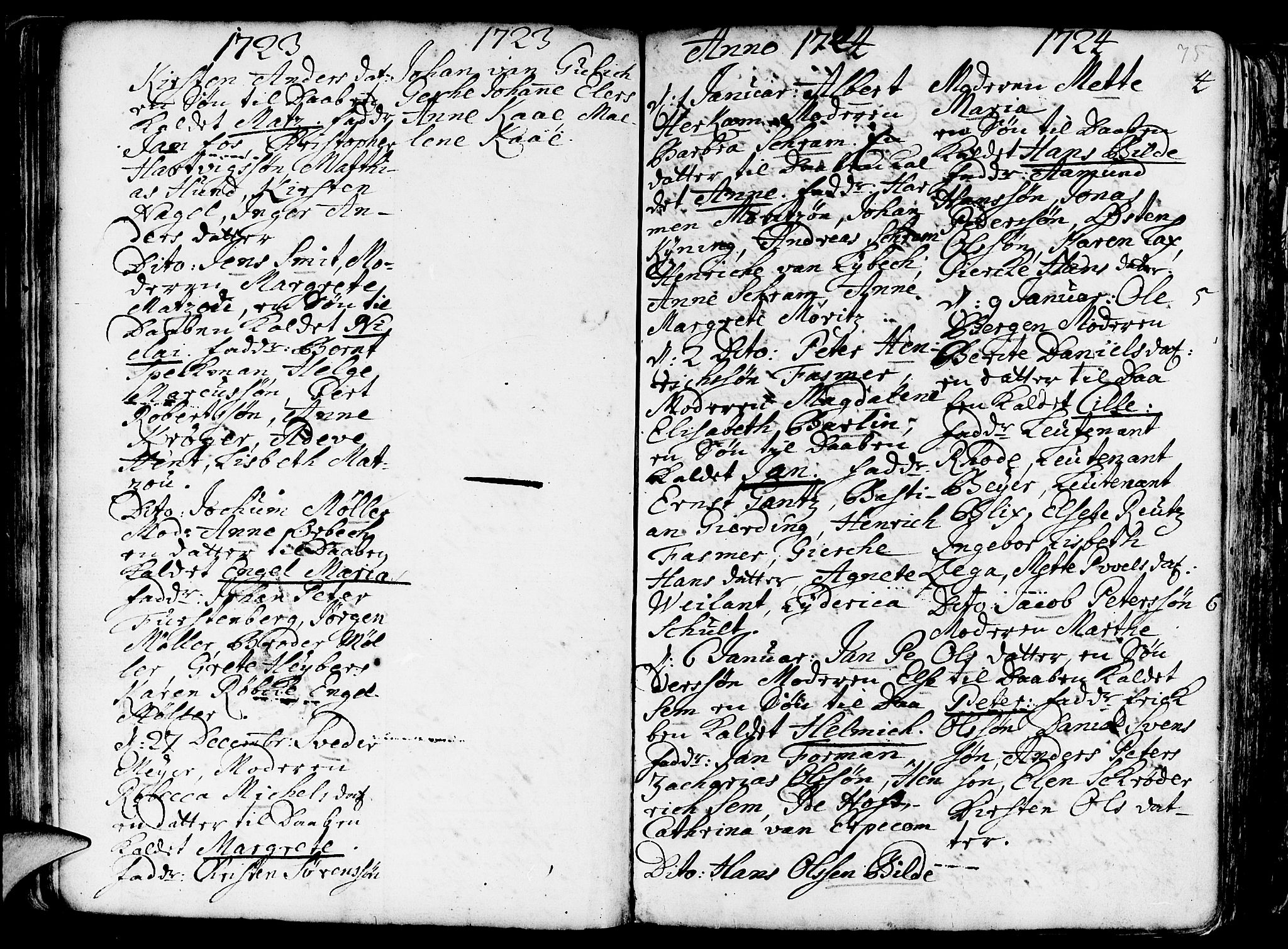 Nykirken Sokneprestembete, AV/SAB-A-77101/H/Haa/L0003: Ministerialbok nr. A 3, 1717-1764, s. 75