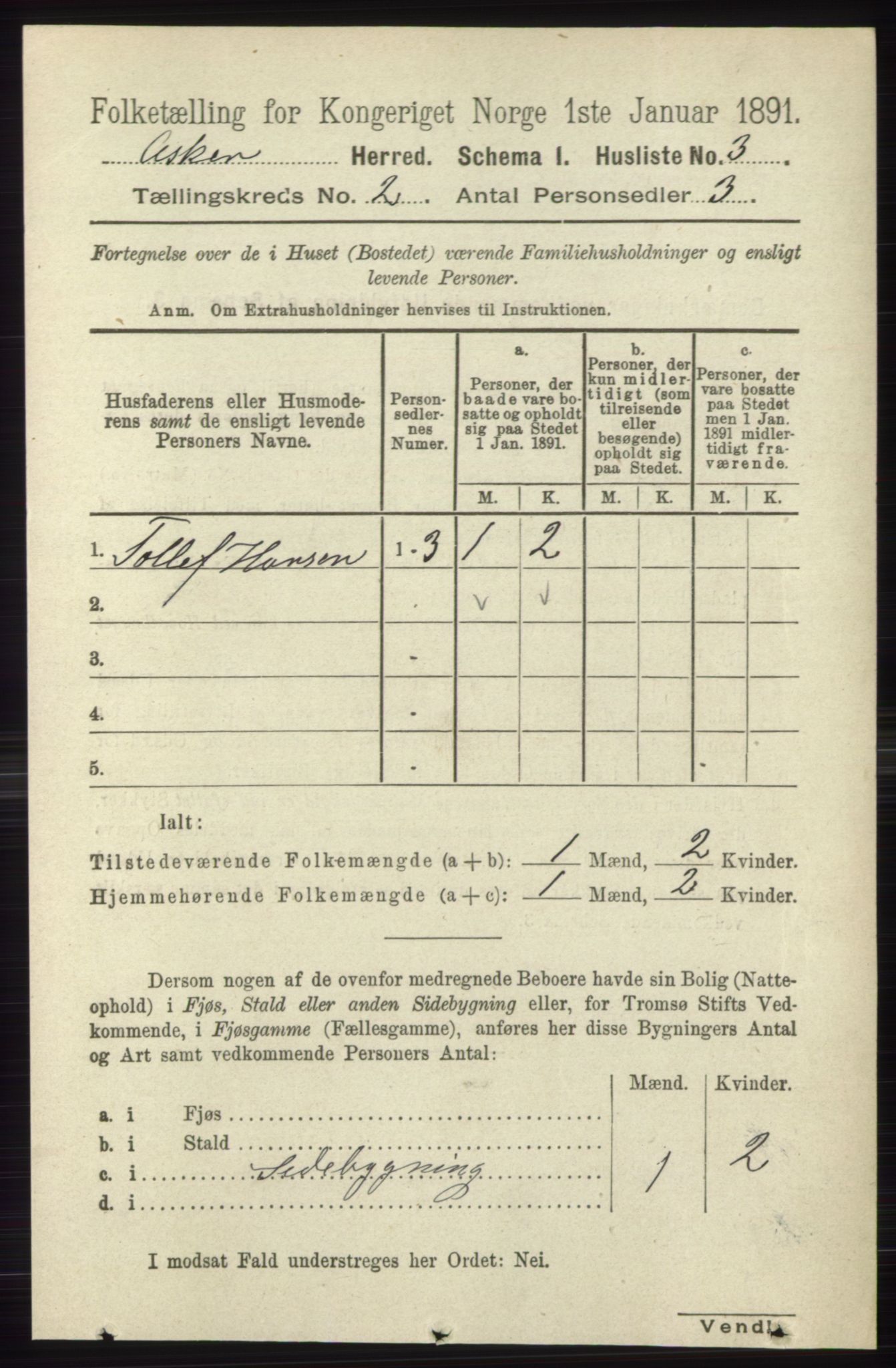 RA, Folketelling 1891 for 0220 Asker herred, 1891, s. 748