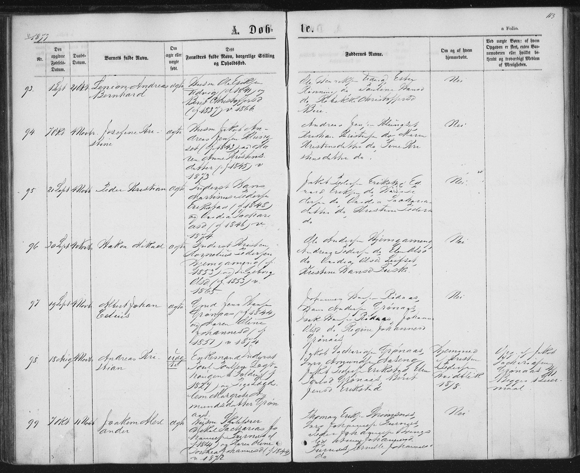 Ministerialprotokoller, klokkerbøker og fødselsregistre - Nordland, AV/SAT-A-1459/852/L0739: Ministerialbok nr. 852A09, 1866-1877, s. 113