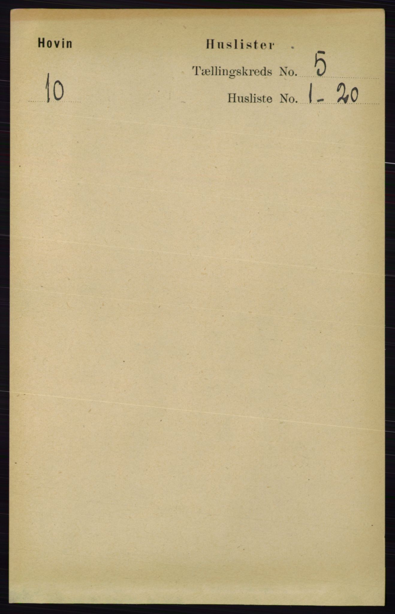 RA, Folketelling 1891 for 0825 Hovin herred, 1891, s. 959