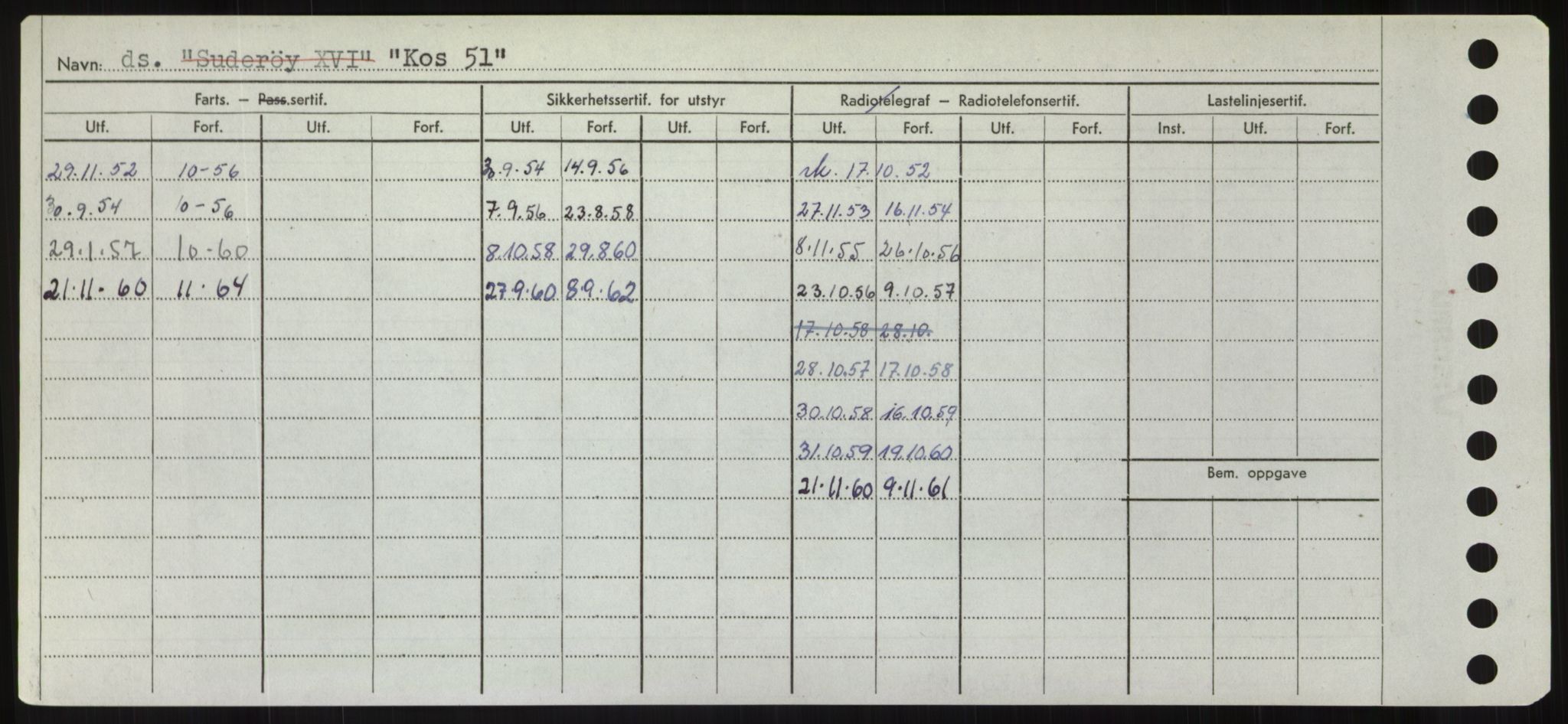 Sjøfartsdirektoratet med forløpere, Skipsmålingen, RA/S-1627/H/Hd/L0021: Fartøy, Kor-Kår, s. 104