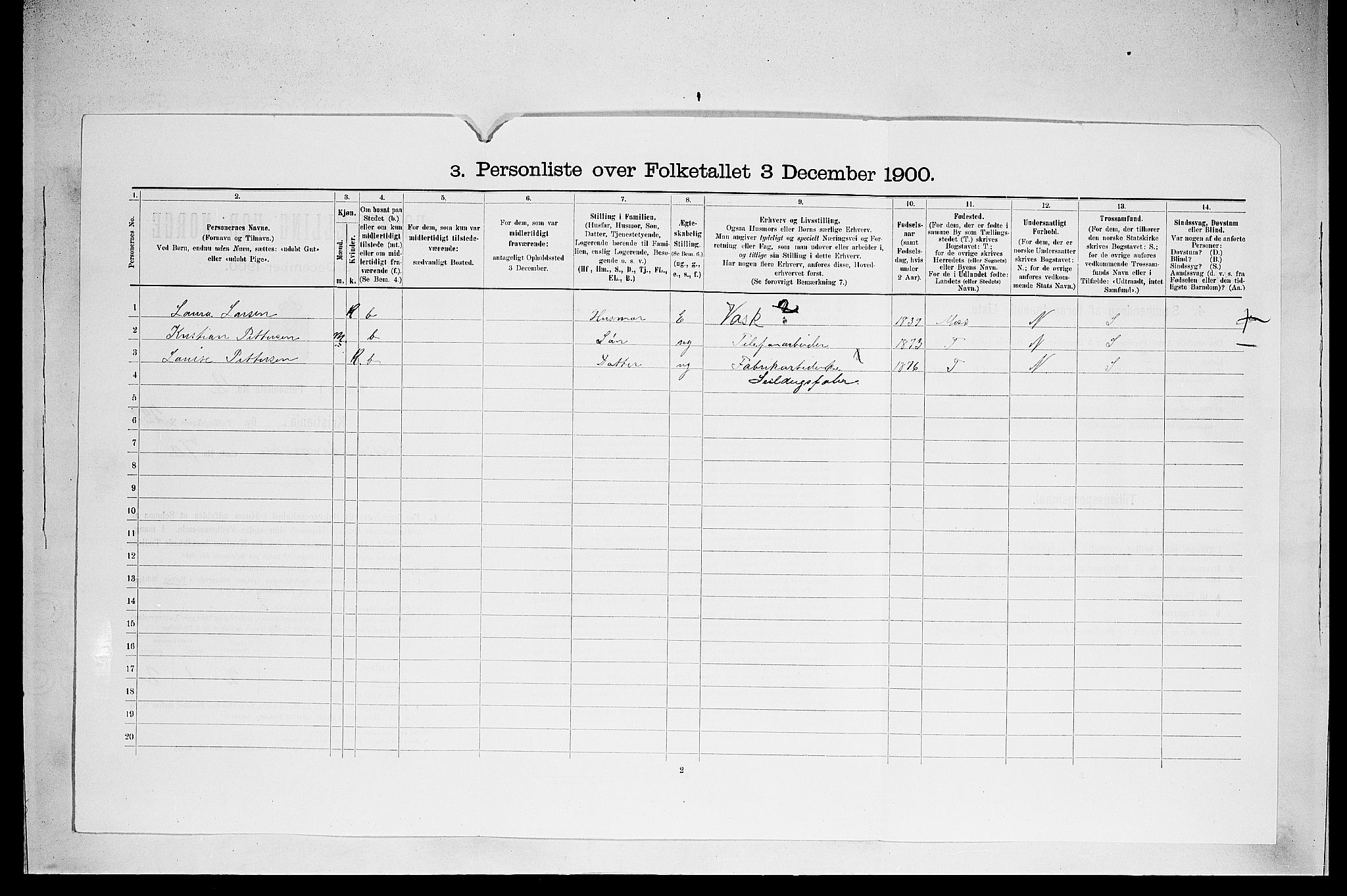 SAO, Folketelling 1900 for 0301 Kristiania kjøpstad, 1900, s. 25194