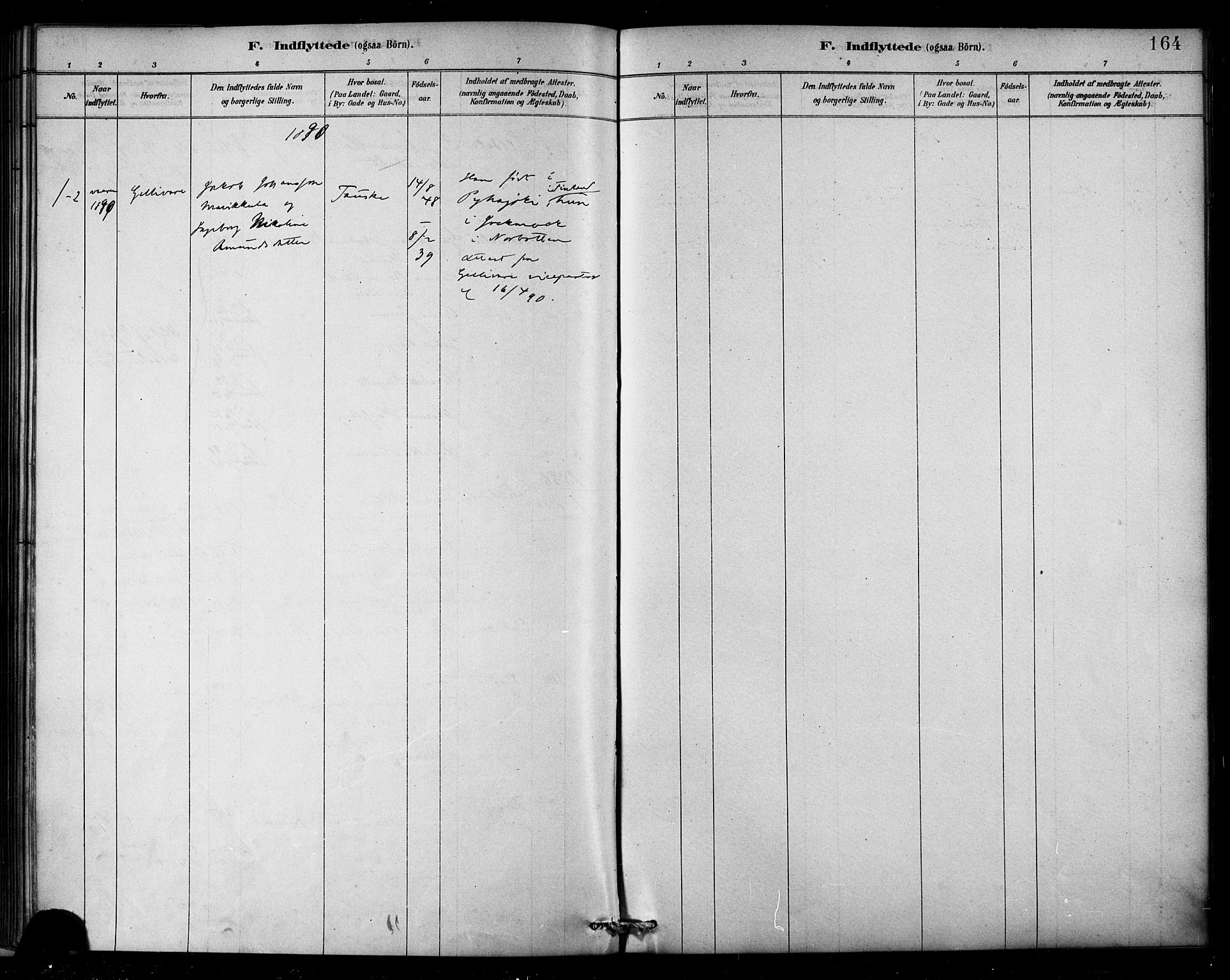 Ministerialprotokoller, klokkerbøker og fødselsregistre - Nordland, SAT/A-1459/849/L0689: Ministerialbok nr. 849A01, 1879-1889, s. 164