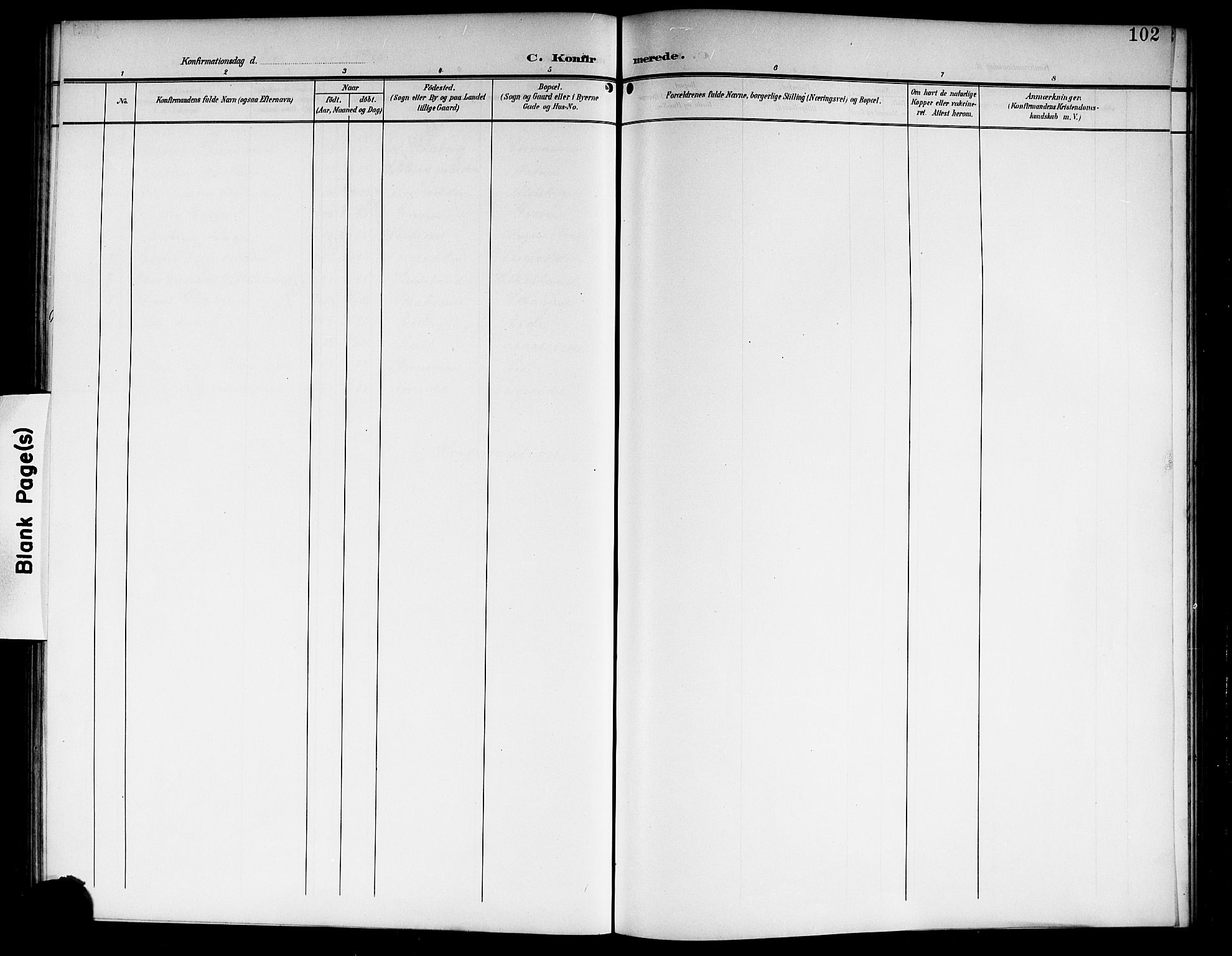 Nore kirkebøker, AV/SAKO-A-238/G/Ga/L0004: Klokkerbok nr. I 4, 1904-1919, s. 102