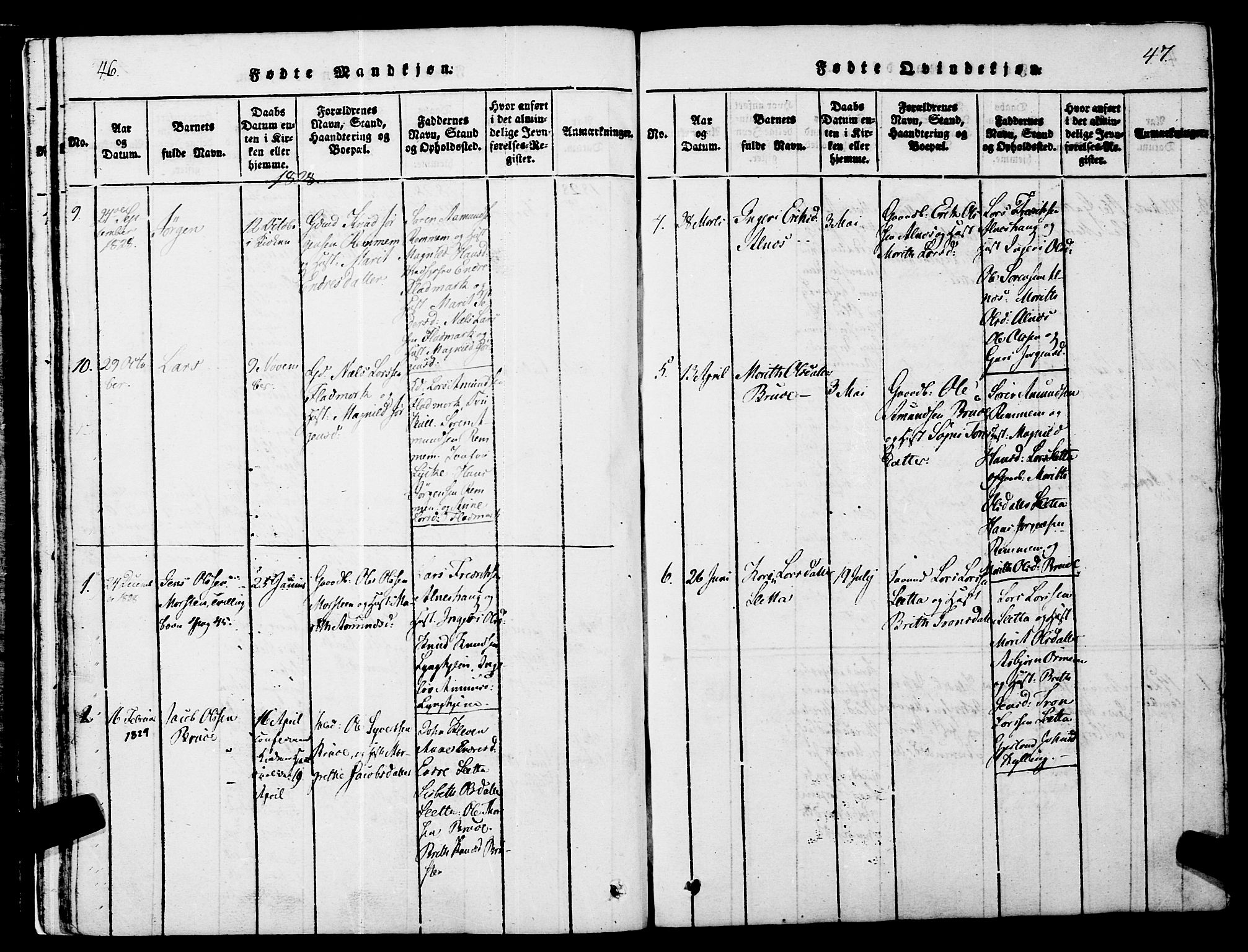 Ministerialprotokoller, klokkerbøker og fødselsregistre - Møre og Romsdal, AV/SAT-A-1454/546/L0593: Ministerialbok nr. 546A01, 1818-1853, s. 46-47