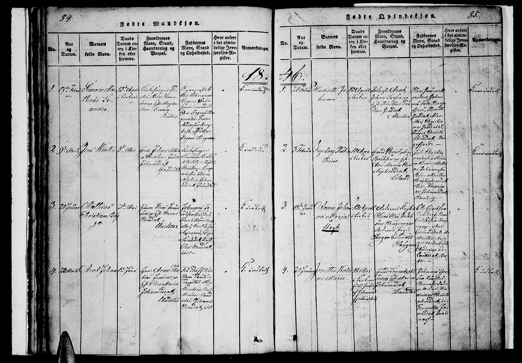 Ministerialprotokoller, klokkerbøker og fødselsregistre - Nordland, AV/SAT-A-1459/880/L1139: Klokkerbok nr. 880C01, 1836-1857, s. 84-85