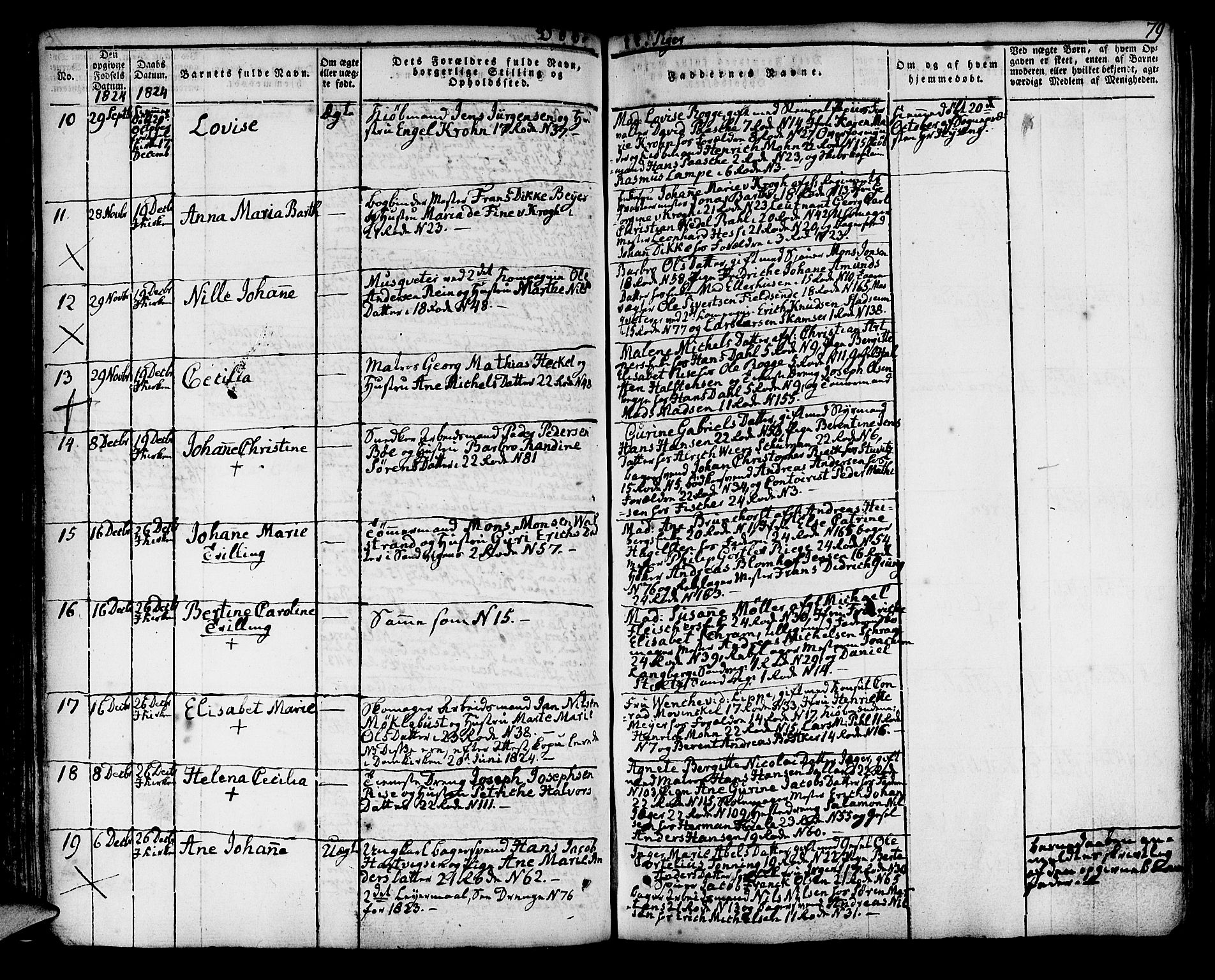 Korskirken sokneprestembete, AV/SAB-A-76101/H/Hab: Klokkerbok nr. A 3, 1821-1831, s. 79
