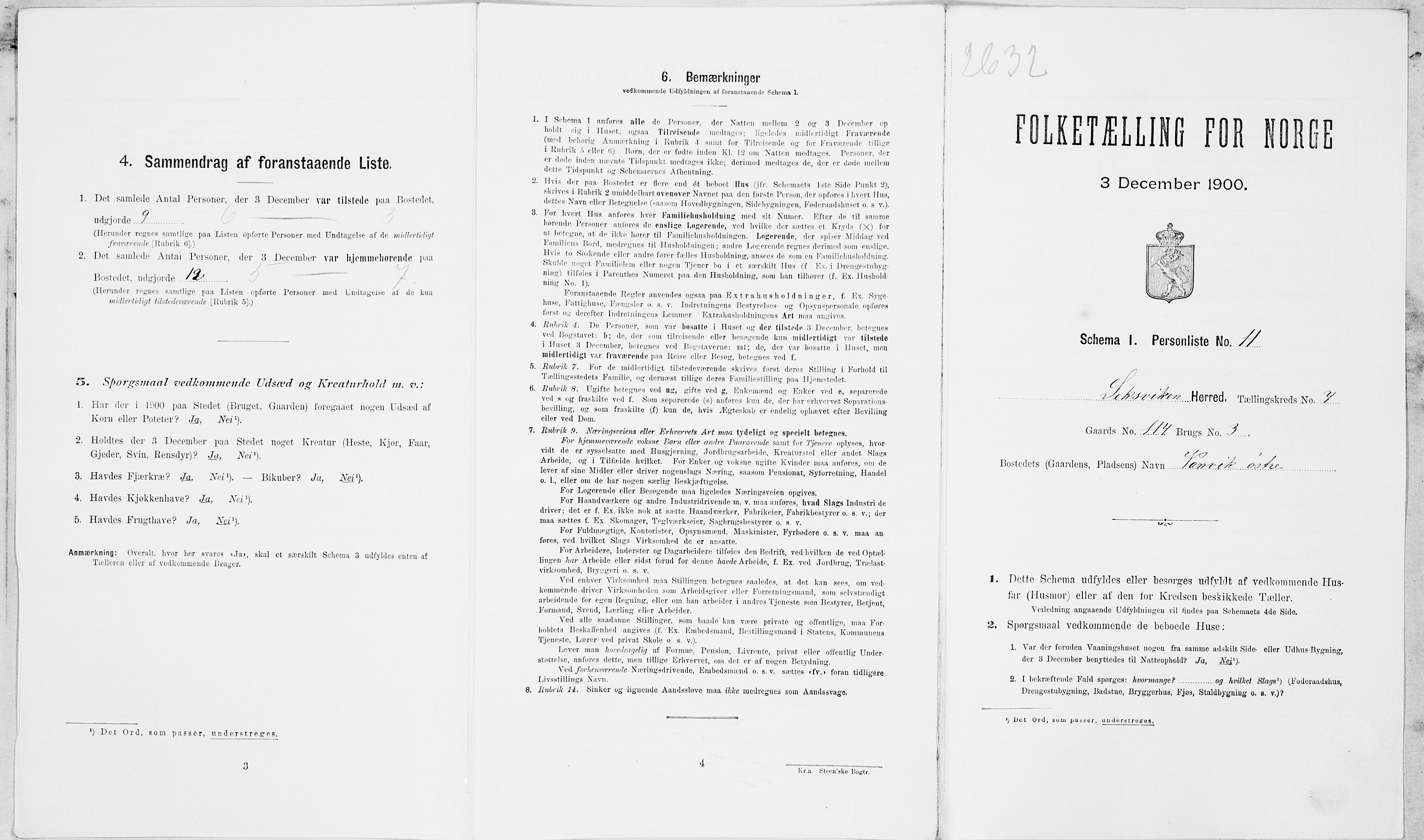 SAT, Folketelling 1900 for 1718 Leksvik herred, 1900, s. 851