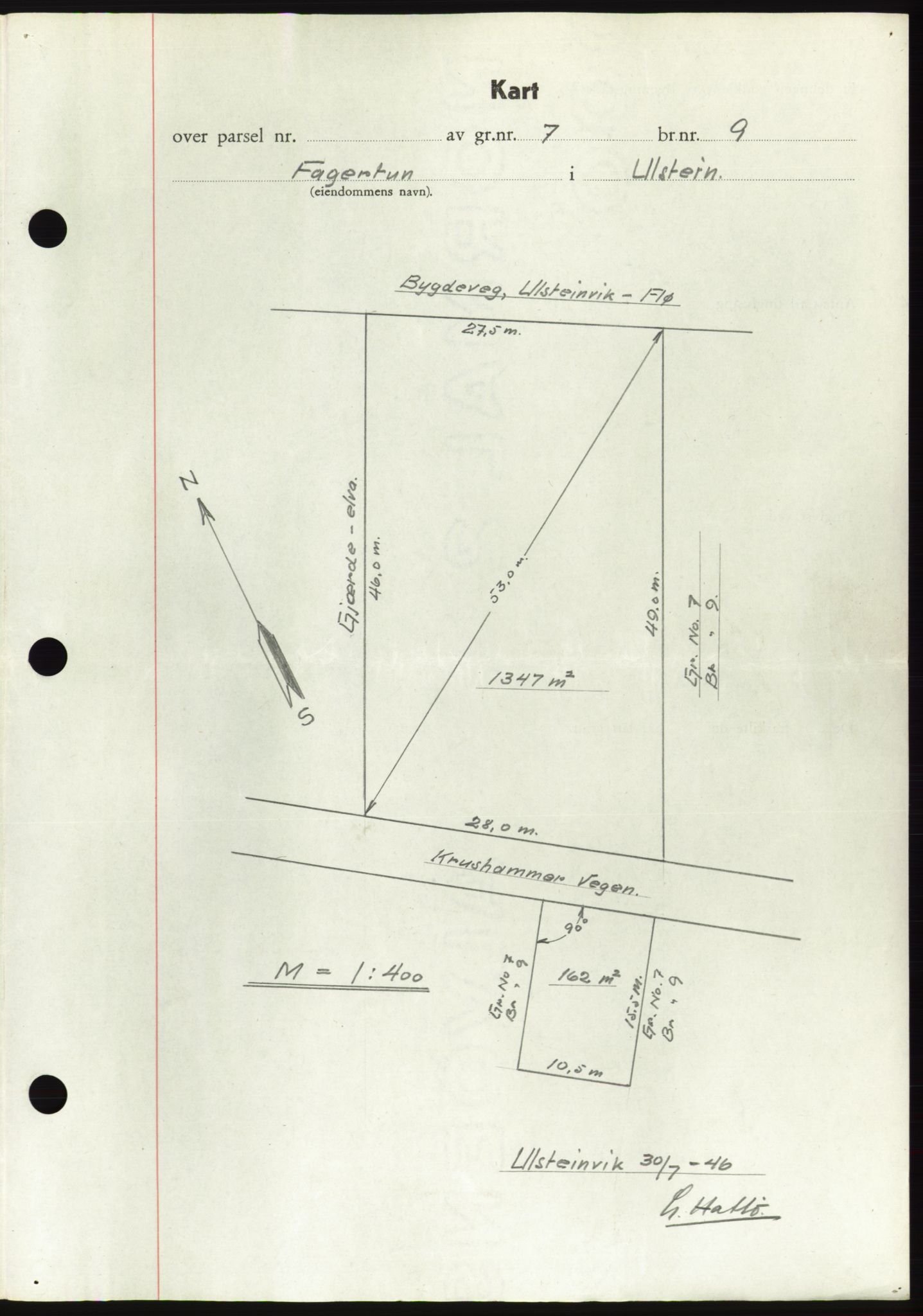 Søre Sunnmøre sorenskriveri, AV/SAT-A-4122/1/2/2C/L0078: Pantebok nr. 4A, 1946-1946, Dagboknr: 1038/1946