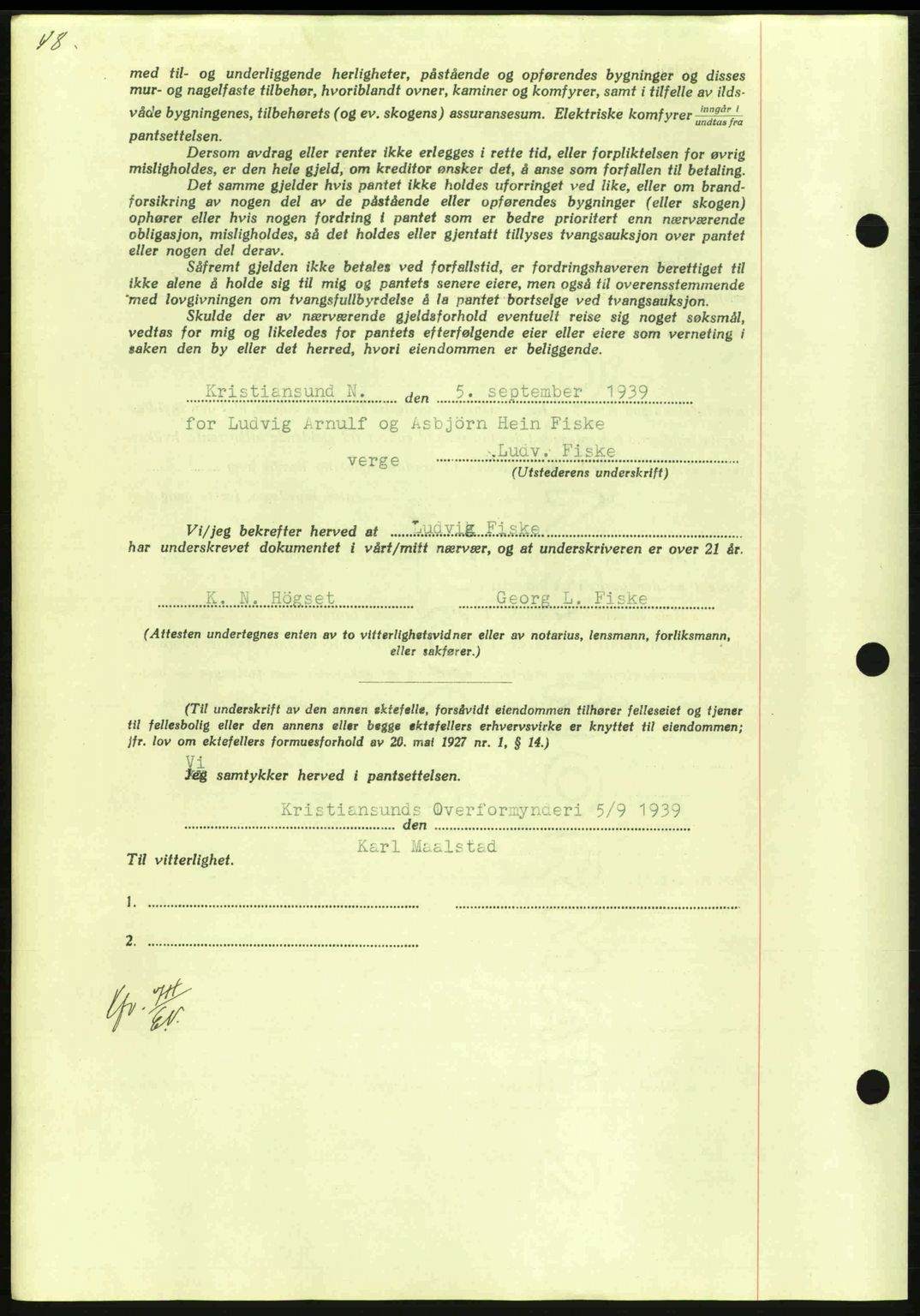 Nordmøre sorenskriveri, AV/SAT-A-4132/1/2/2Ca: Pantebok nr. B86, 1939-1940, Dagboknr: 2653/1939