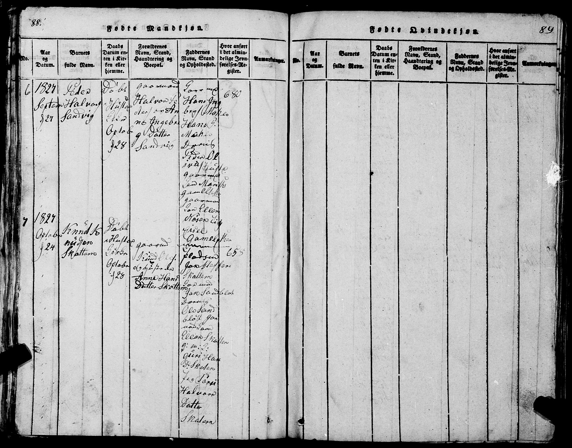 Ministerialprotokoller, klokkerbøker og fødselsregistre - Møre og Romsdal, AV/SAT-A-1454/567/L0781: Klokkerbok nr. 567C01, 1818-1845, s. 88-89