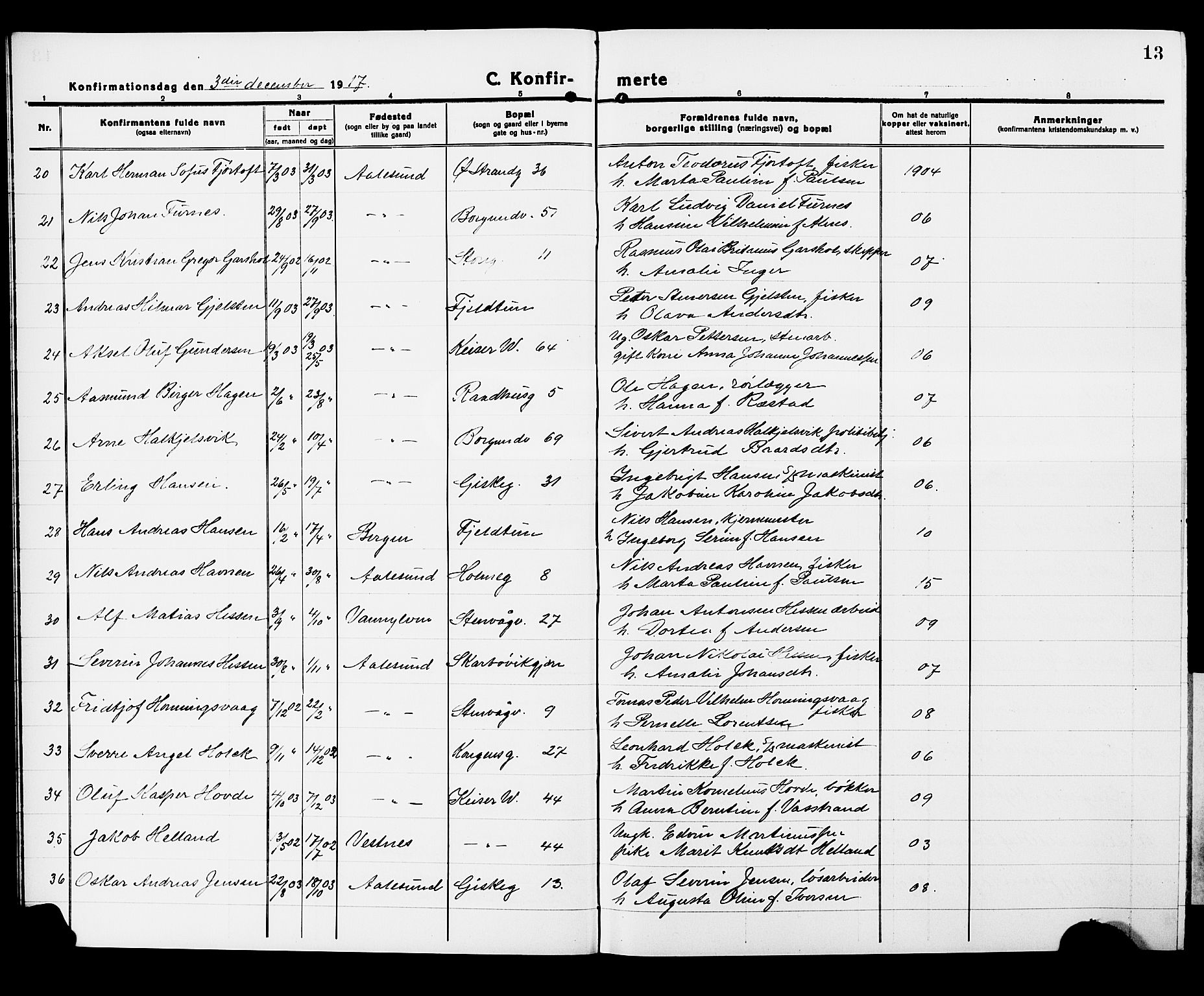 Ministerialprotokoller, klokkerbøker og fødselsregistre - Møre og Romsdal, AV/SAT-A-1454/529/L0472: Klokkerbok nr. 529C09, 1917-1929, s. 13