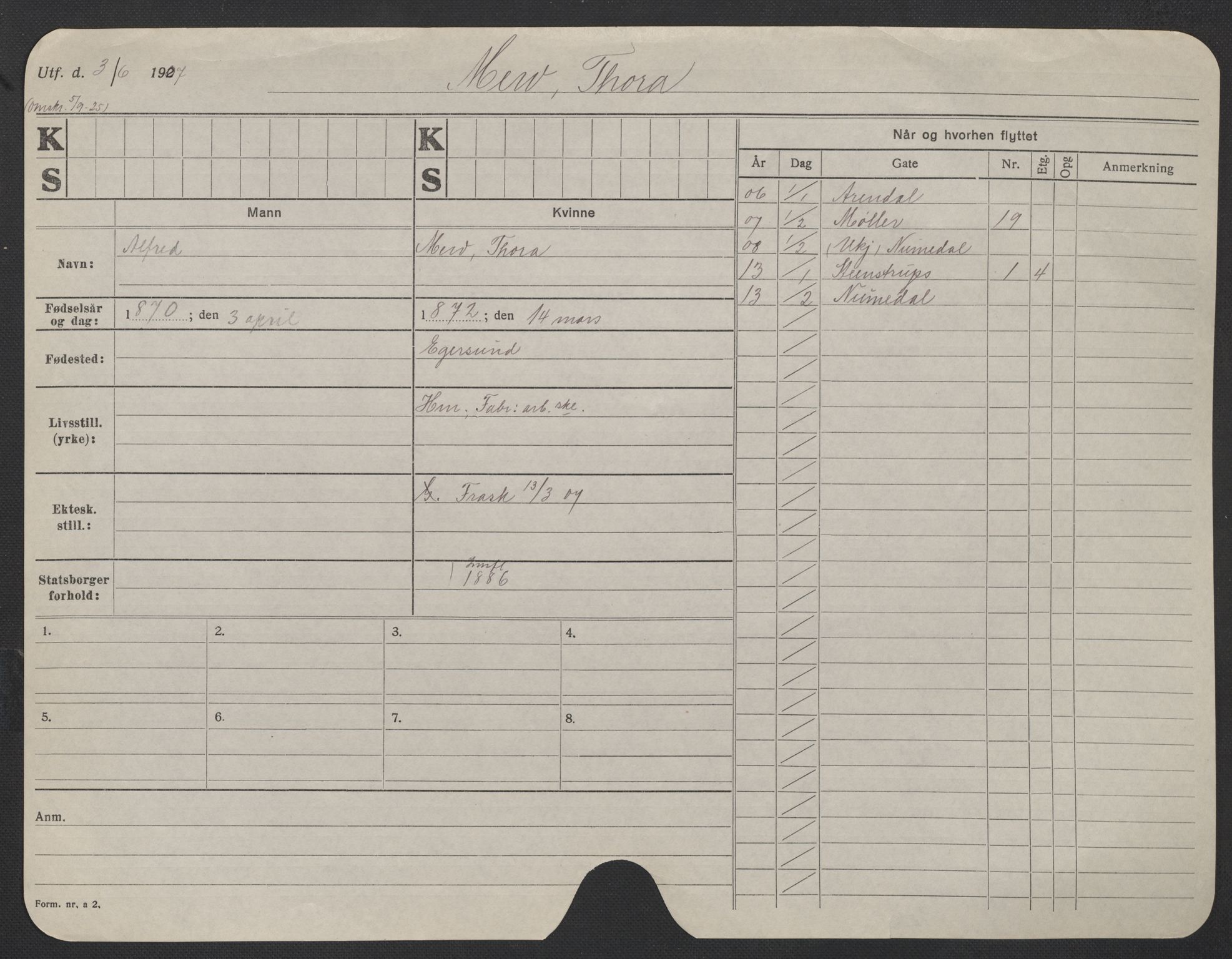 Oslo folkeregister, Registerkort, AV/SAO-A-11715/F/Fa/Fac/L0020: Kvinner, 1906-1914, s. 829a