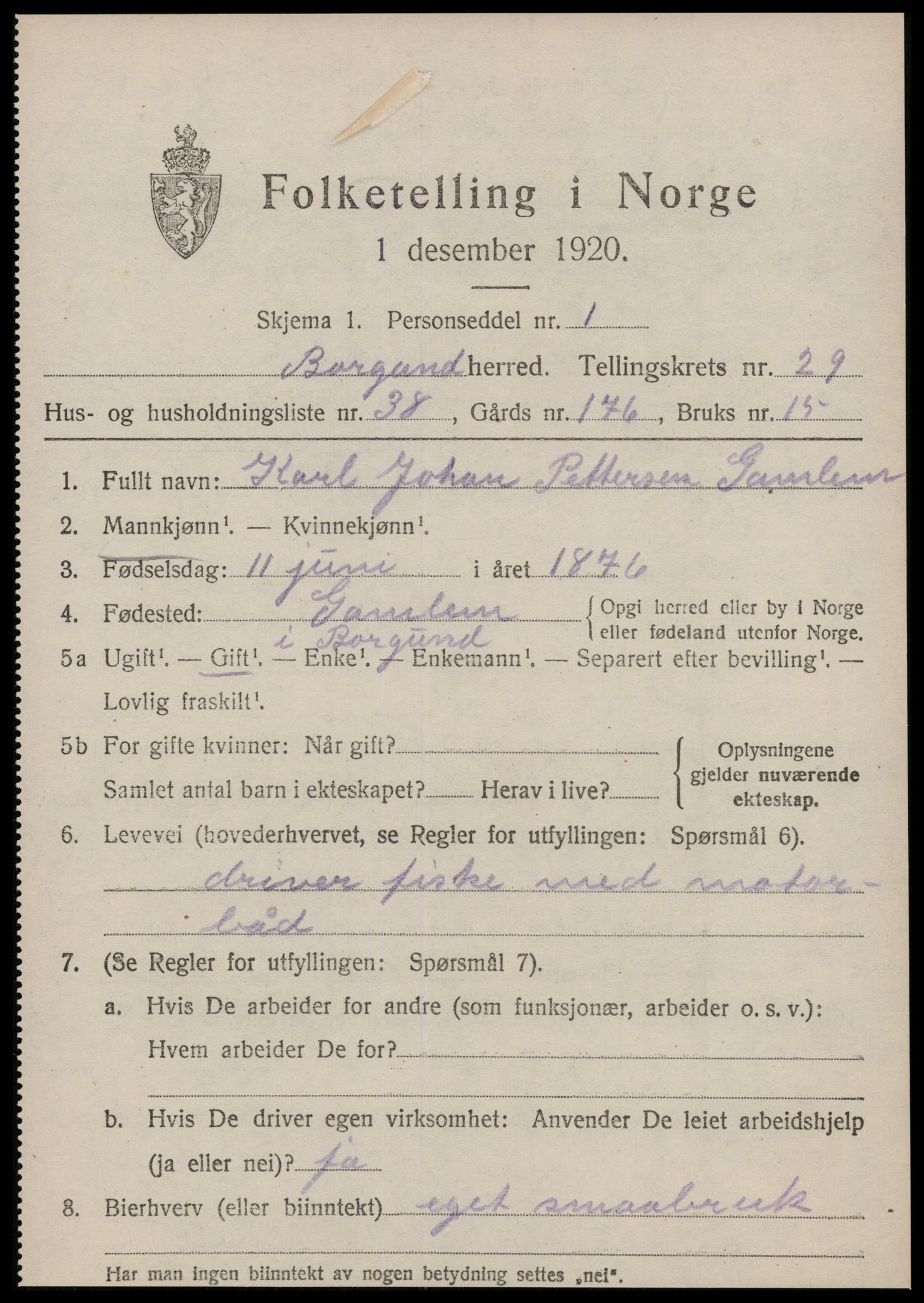 SAT, Folketelling 1920 for 1531 Borgund herred, 1920, s. 19072