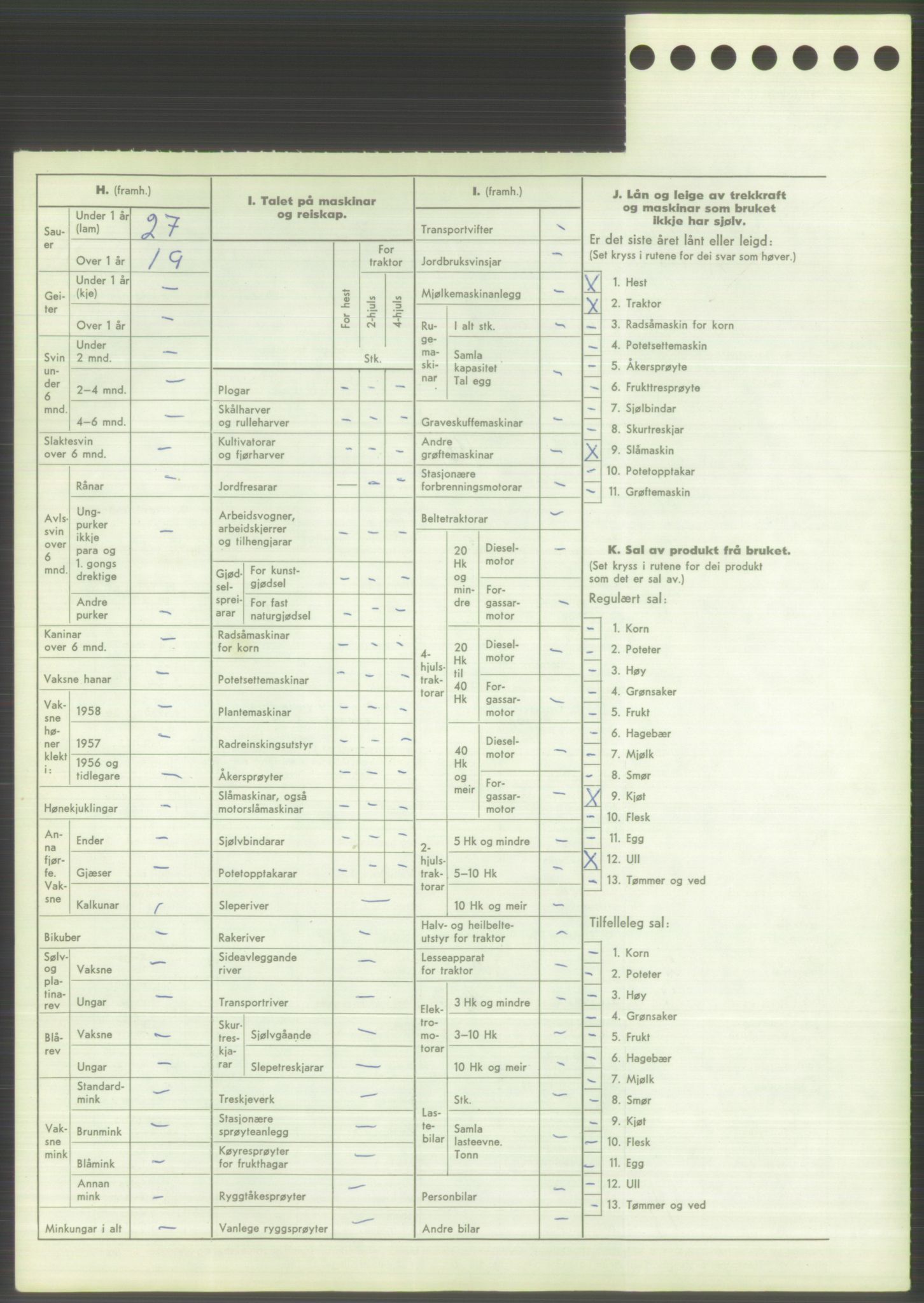 Statistisk sentralbyrå, Næringsøkonomiske emner, Jordbruk, skogbruk, jakt, fiske og fangst, AV/RA-S-2234/G/Gd/L0373: Rogaland: 1130 Strand (kl. 1-2), 1131 Årdal og 1132 Fister, 1959, s. 820