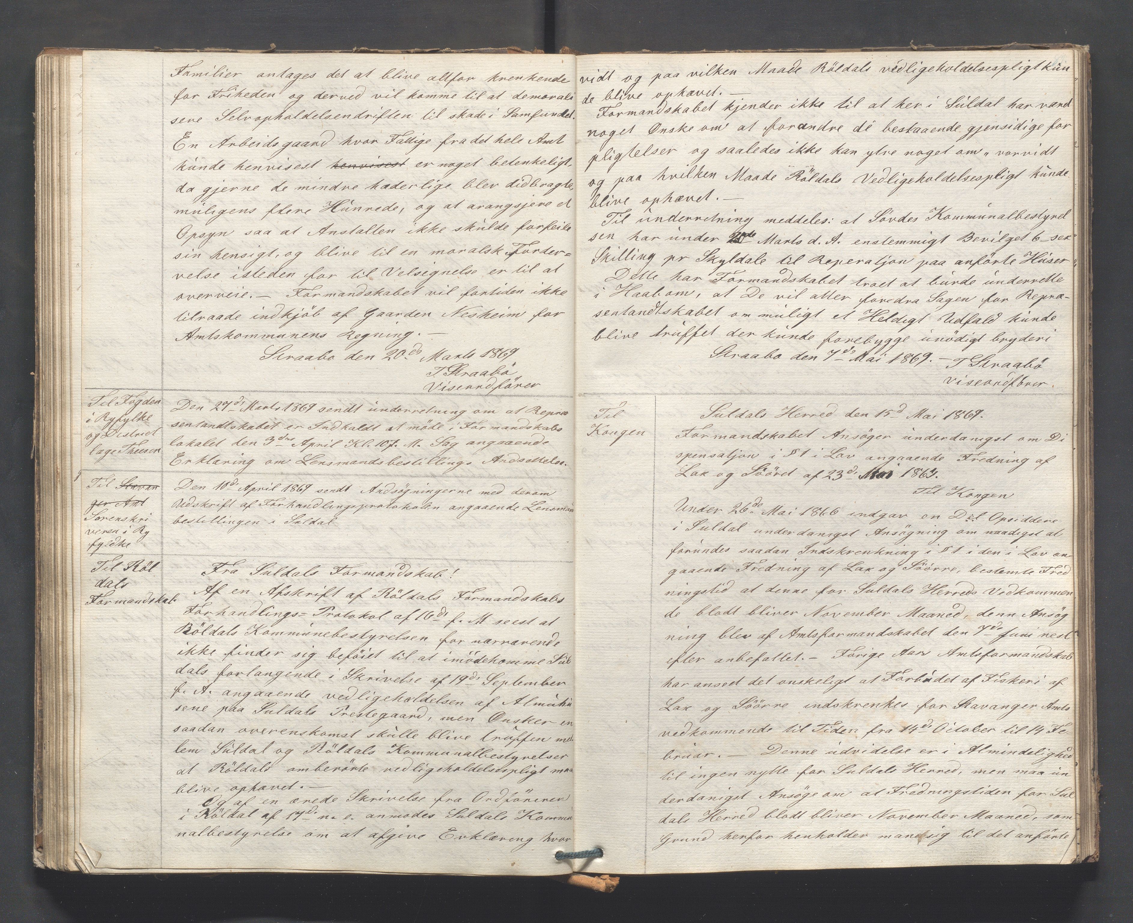 Suldal kommune - Formannskapet/Rådmannen, IKAR/K-101908/B/L0001: Kopibok, 1837-1889, s. 87