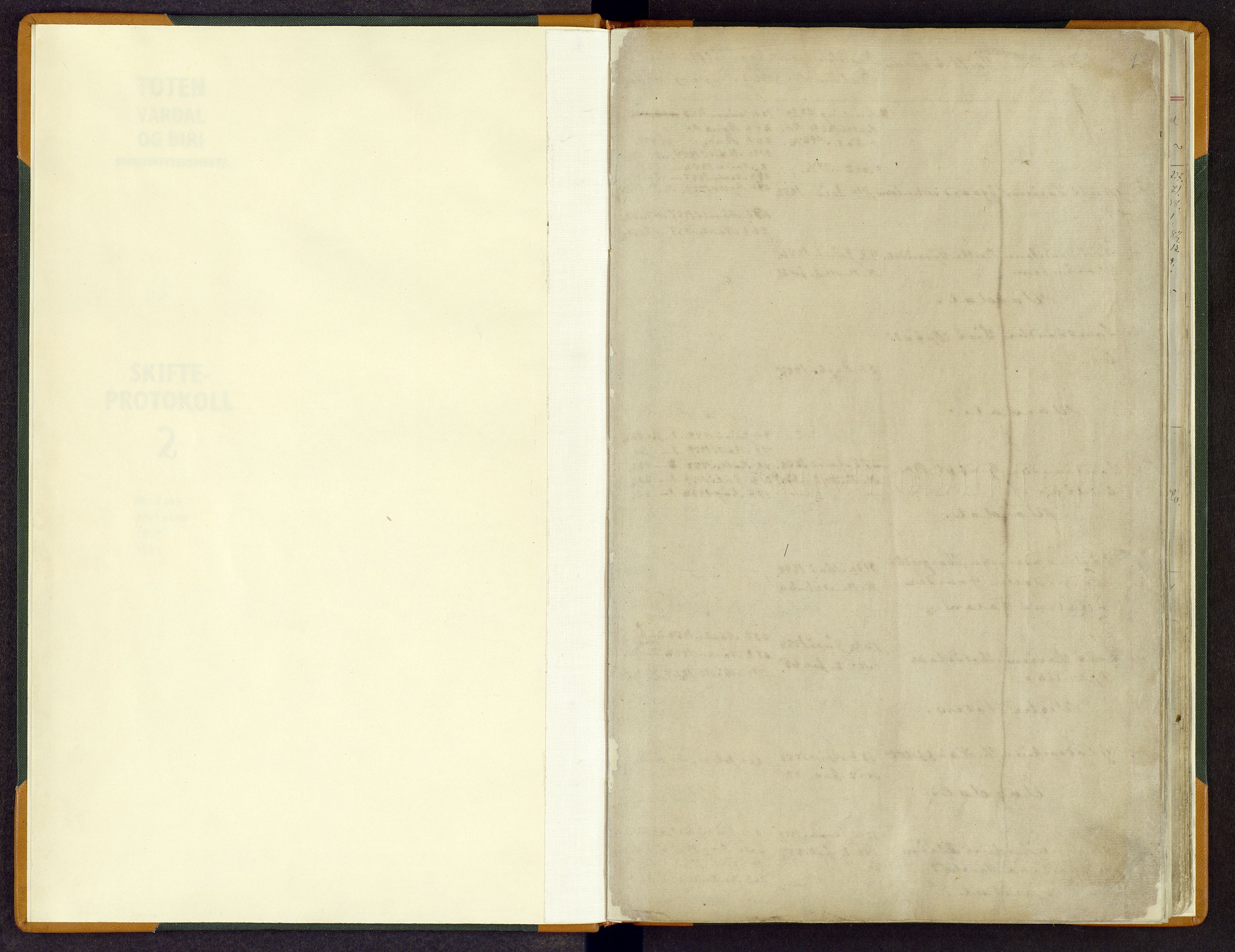 Toten tingrett, AV/SAH-TING-006/J/Jk/Jka/L0002: Skifteregister, 1857-1881, s. 0b-1a