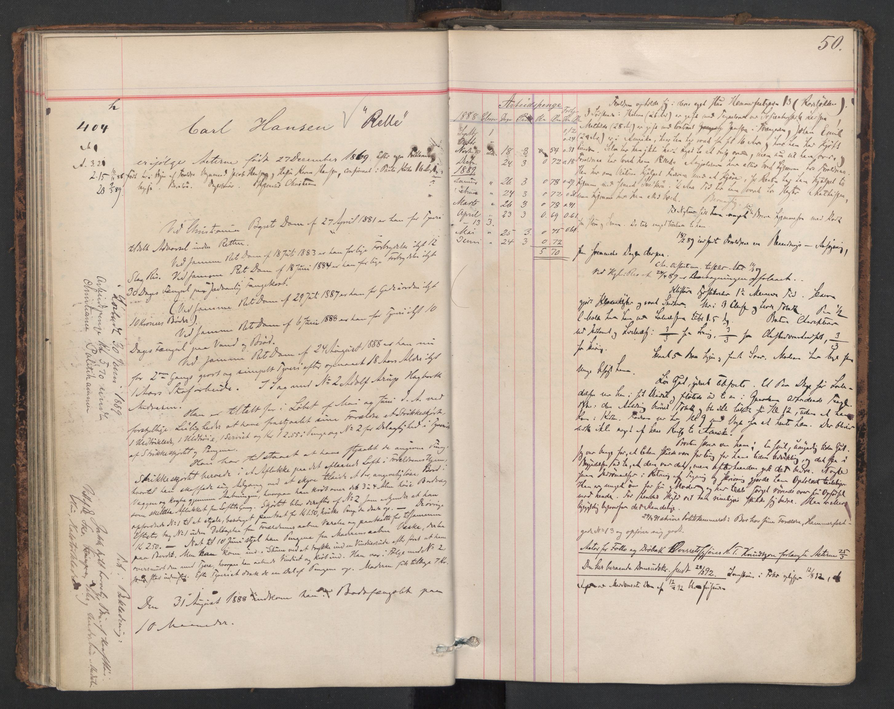 Botsfengslet, AV/RA-S-1539/D/Db/Dbb/L0025: 355h - 647h, 1888-1889, s. 50