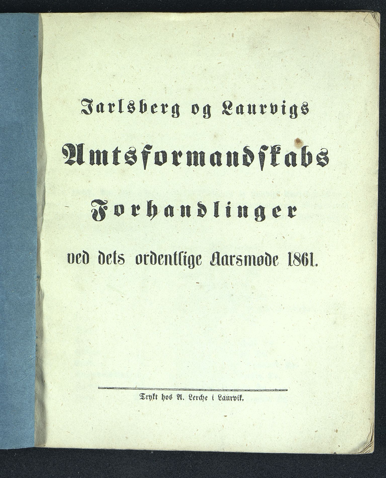 Vestfold fylkeskommune. Fylkestinget, VEMU/A-1315/A/Ab/Abb/L0007: Fylkestingsforhandlinger, 1861