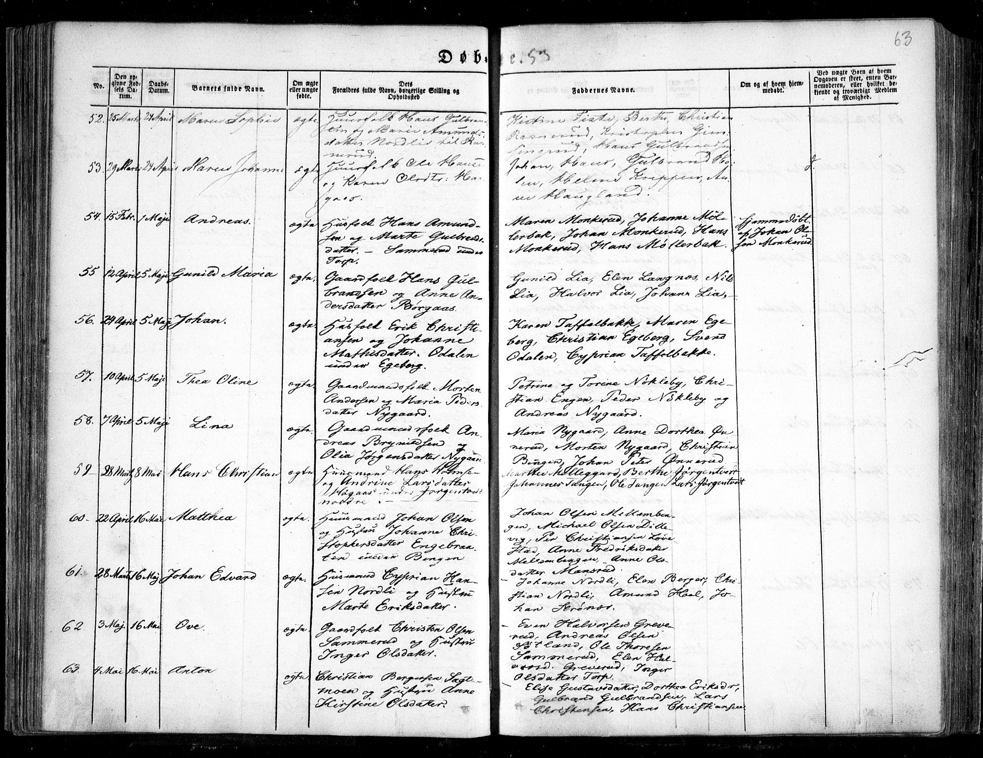 Trøgstad prestekontor Kirkebøker, AV/SAO-A-10925/F/Fa/L0007: Ministerialbok nr. I 7, 1845-1854, s. 63