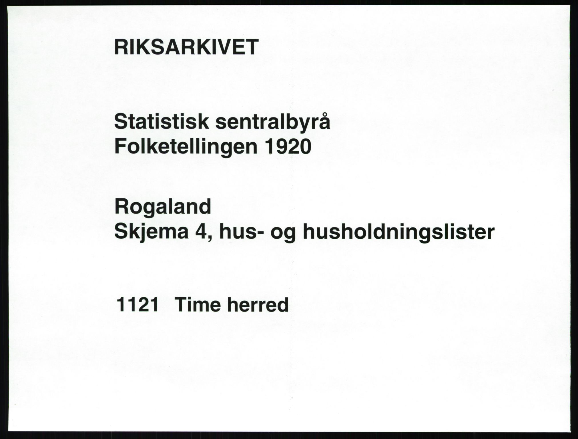 SAST, Folketelling 1920 for 1121 Time herred, 1920, s. 39