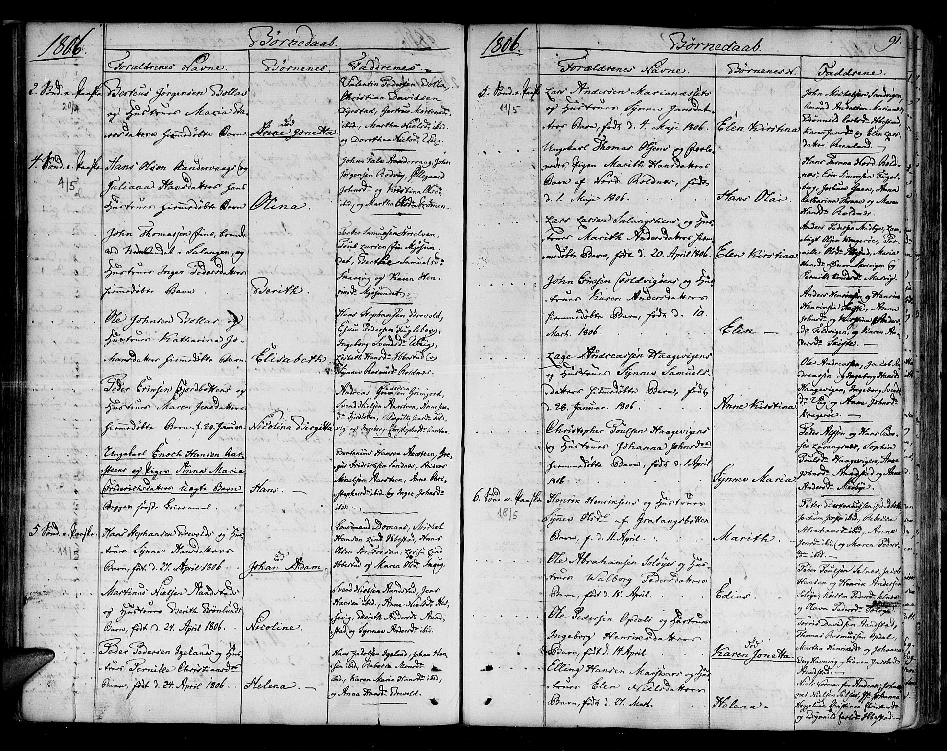 Ibestad sokneprestembete, AV/SATØ-S-0077/H/Ha/Haa/L0004kirke: Ministerialbok nr. 4, 1801-1824, s. 91