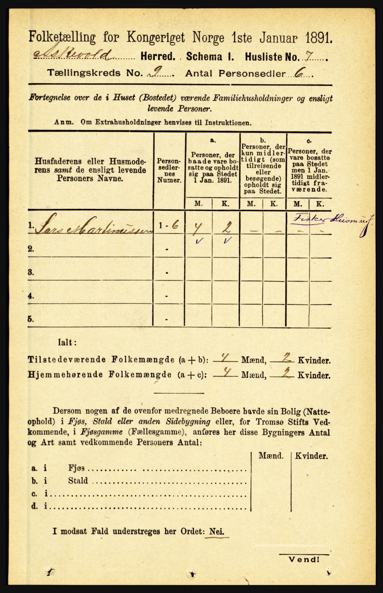 RA, Folketelling 1891 for 1428 Askvoll herred, 1891, s. 2498