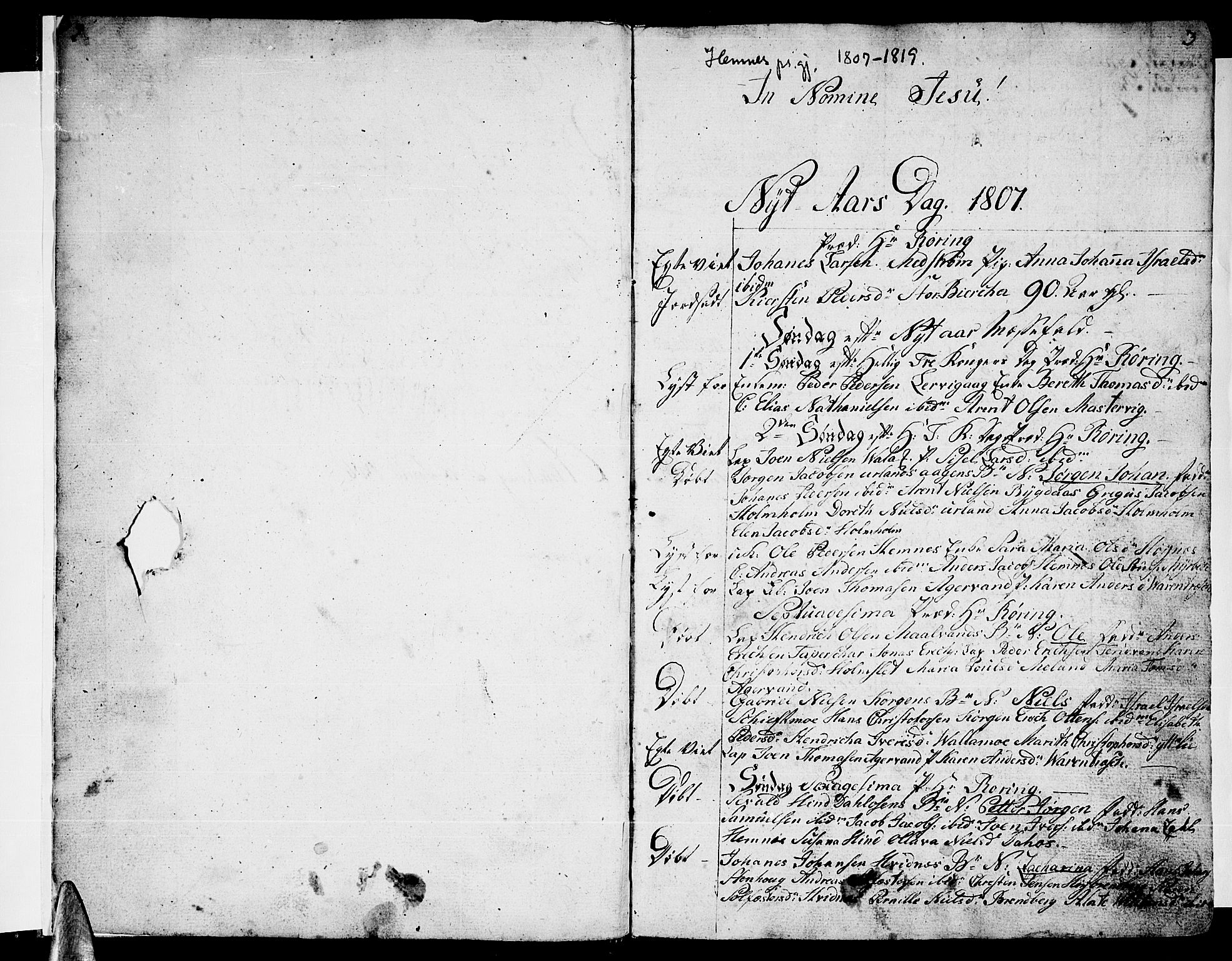 Ministerialprotokoller, klokkerbøker og fødselsregistre - Nordland, AV/SAT-A-1459/825/L0351: Ministerialbok nr. 825A06 /1, 1807-1831, s. 2-3