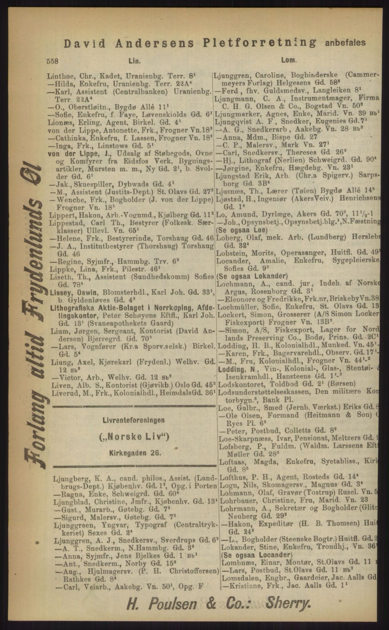 Kristiania/Oslo adressebok, PUBL/-, 1903, s. 558