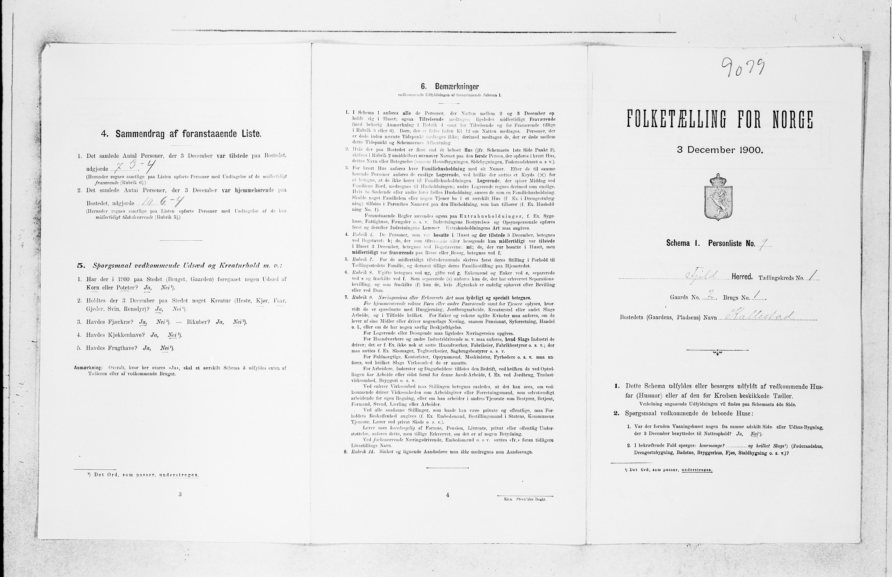 SAB, Folketelling 1900 for 1246 Fjell herred, 1900, s. 90