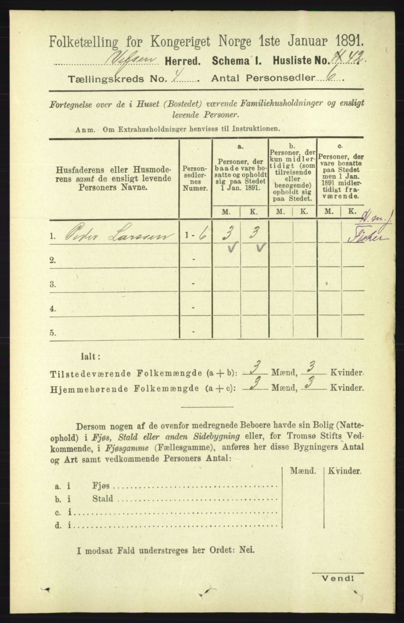 RA, Folketelling 1891 for 1824 Vefsn herred, 1891, s. 1604
