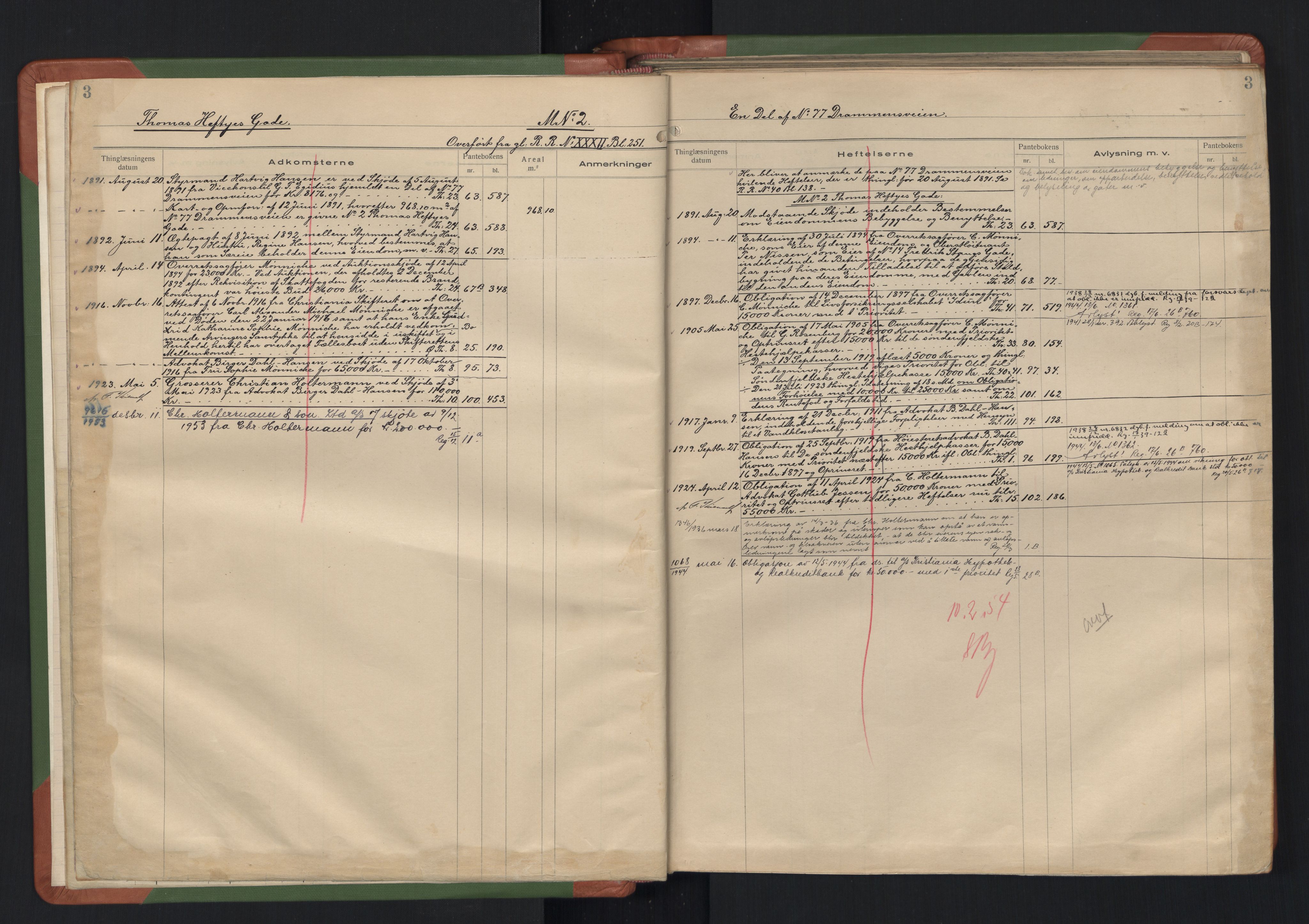 Oslo byskriverembete, AV/SAO-A-10227/G/Ga/Gab/Gaba/L0039: Panteregister nr. 39, 1929-1953, s. 3