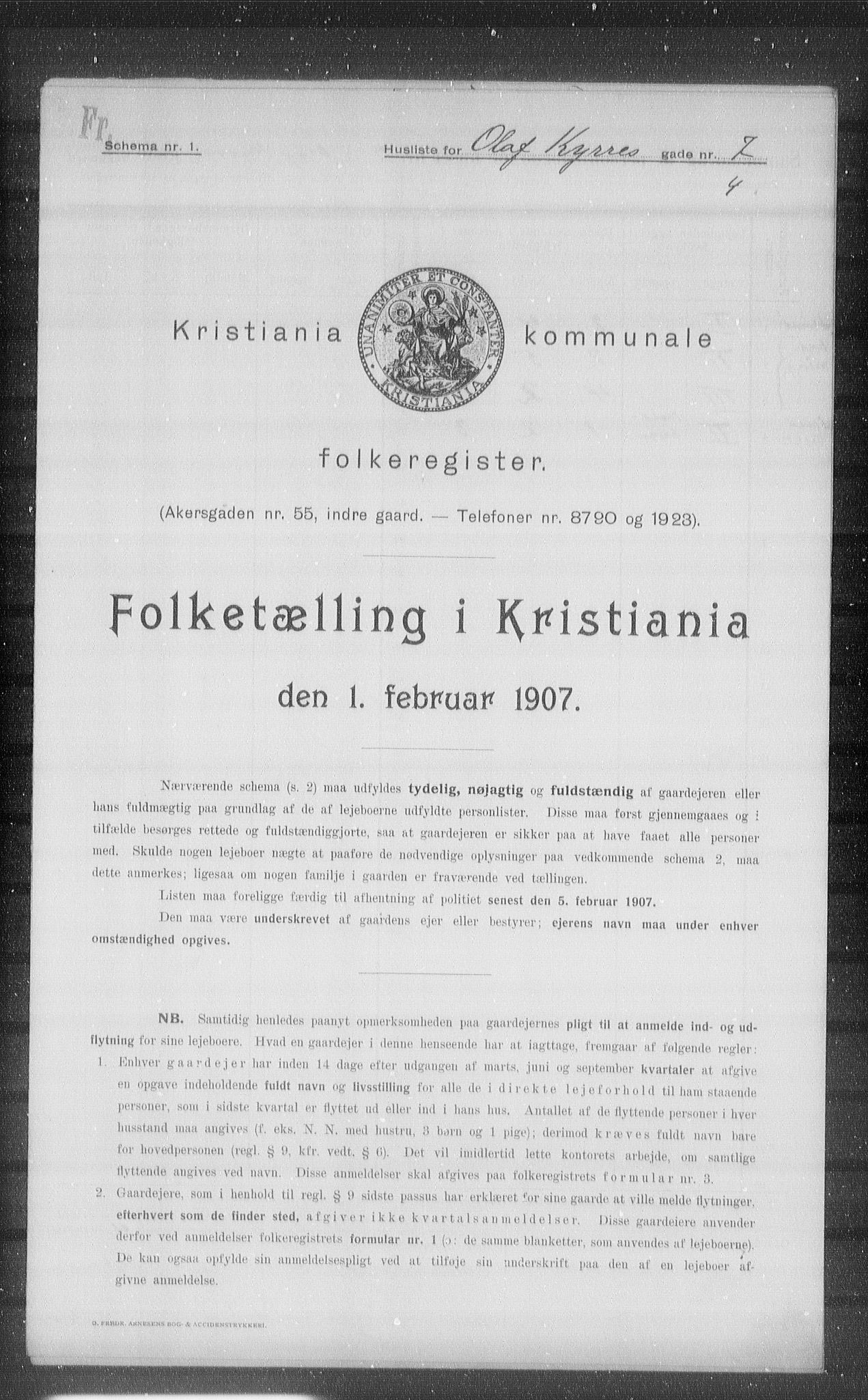 OBA, Kommunal folketelling 1.2.1907 for Kristiania kjøpstad, 1907, s. 38602