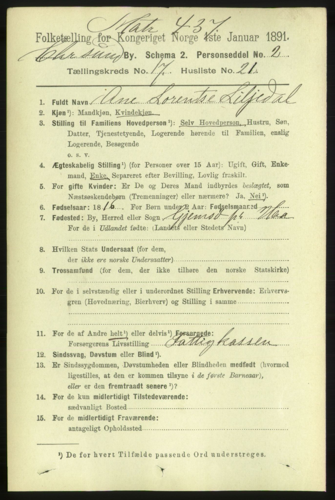 RA, Folketelling 1891 for 1503 Kristiansund kjøpstad, 1891, s. 11811