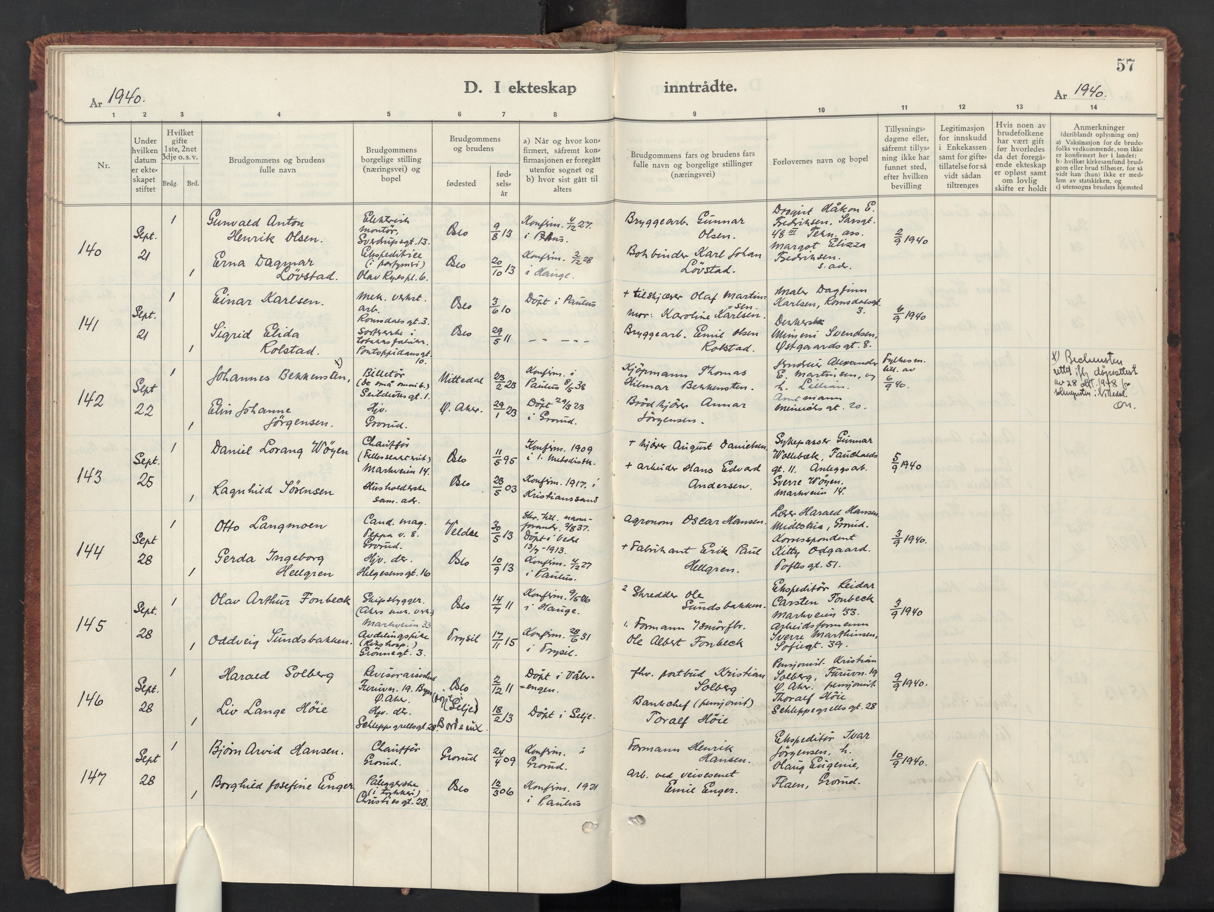 Paulus prestekontor Kirkebøker, AV/SAO-A-10871/F/Fa/L0031: Ministerialbok nr. 31, 1938-1948, s. 57