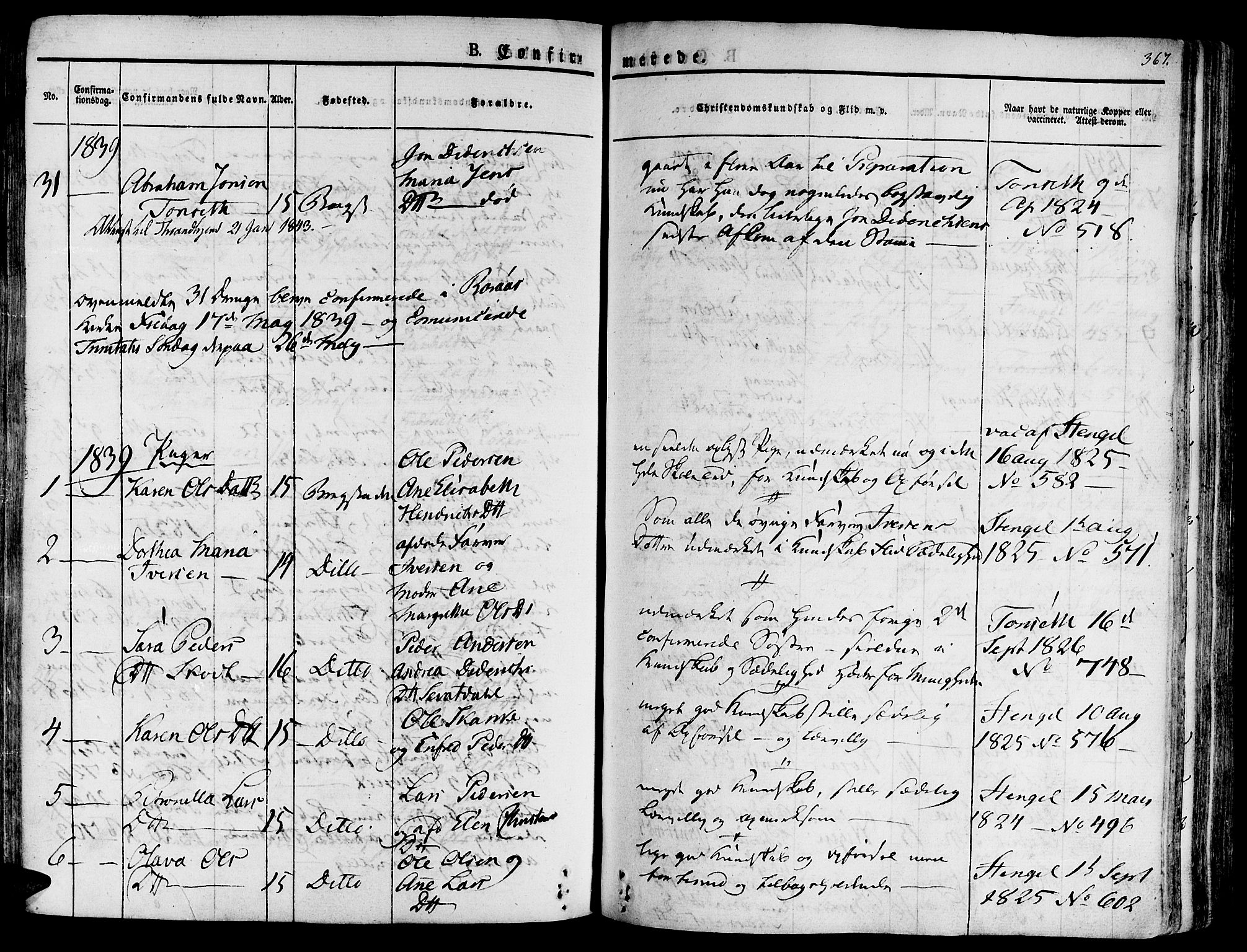 Ministerialprotokoller, klokkerbøker og fødselsregistre - Sør-Trøndelag, SAT/A-1456/681/L0930: Ministerialbok nr. 681A08, 1829-1844, s. 367