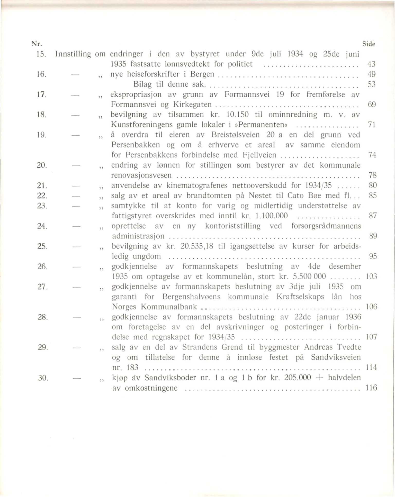 Bergen kommune. Formannskapet, BBA/A-0003/Ad/L0132: Bergens Kommuneforhandlinger, bind I, 1936