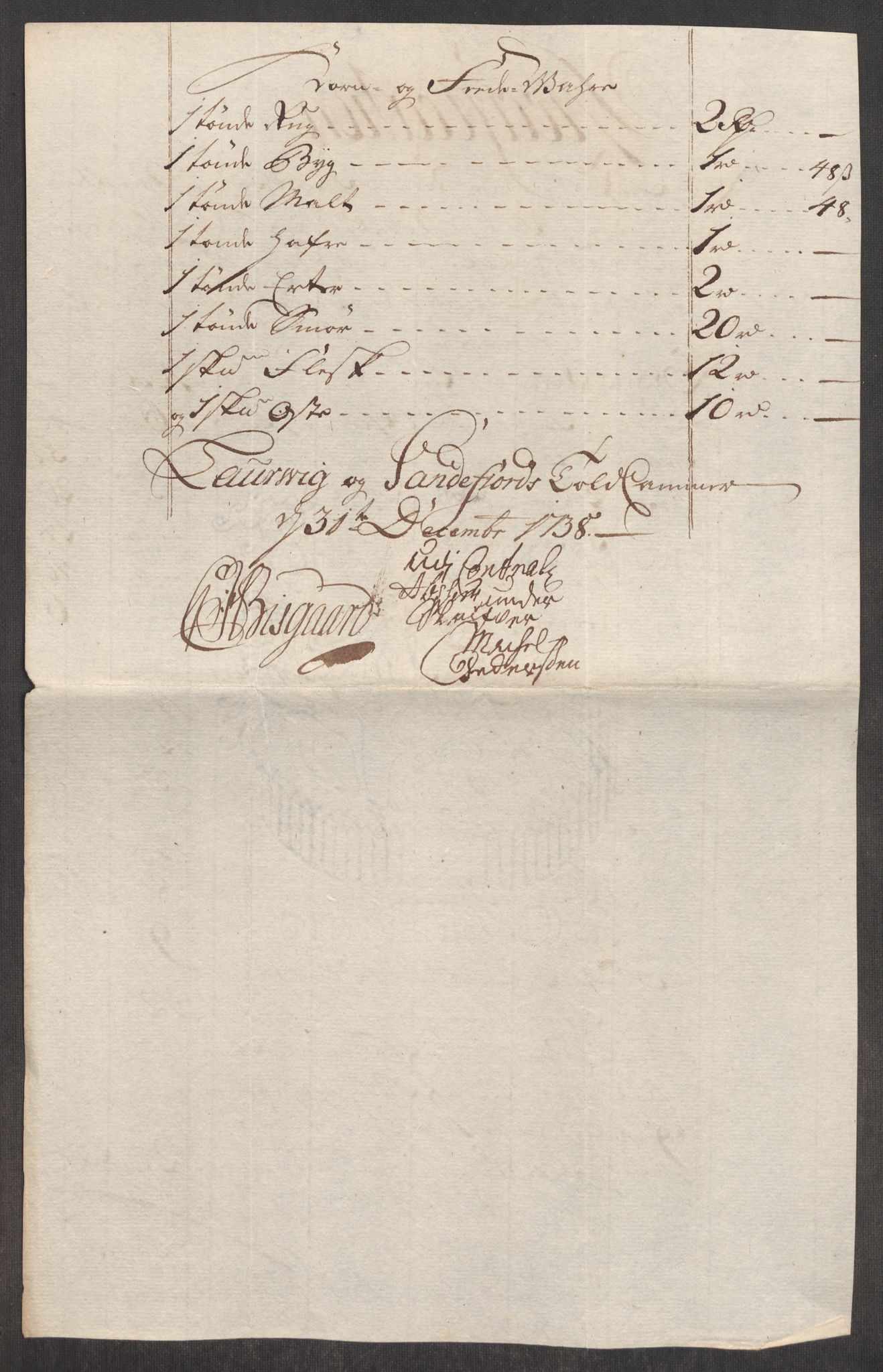 Rentekammeret inntil 1814, Realistisk ordnet avdeling, AV/RA-EA-4070/Oe/L0001: [Ø1]: Priskuranter, 1712-1739, s. 782