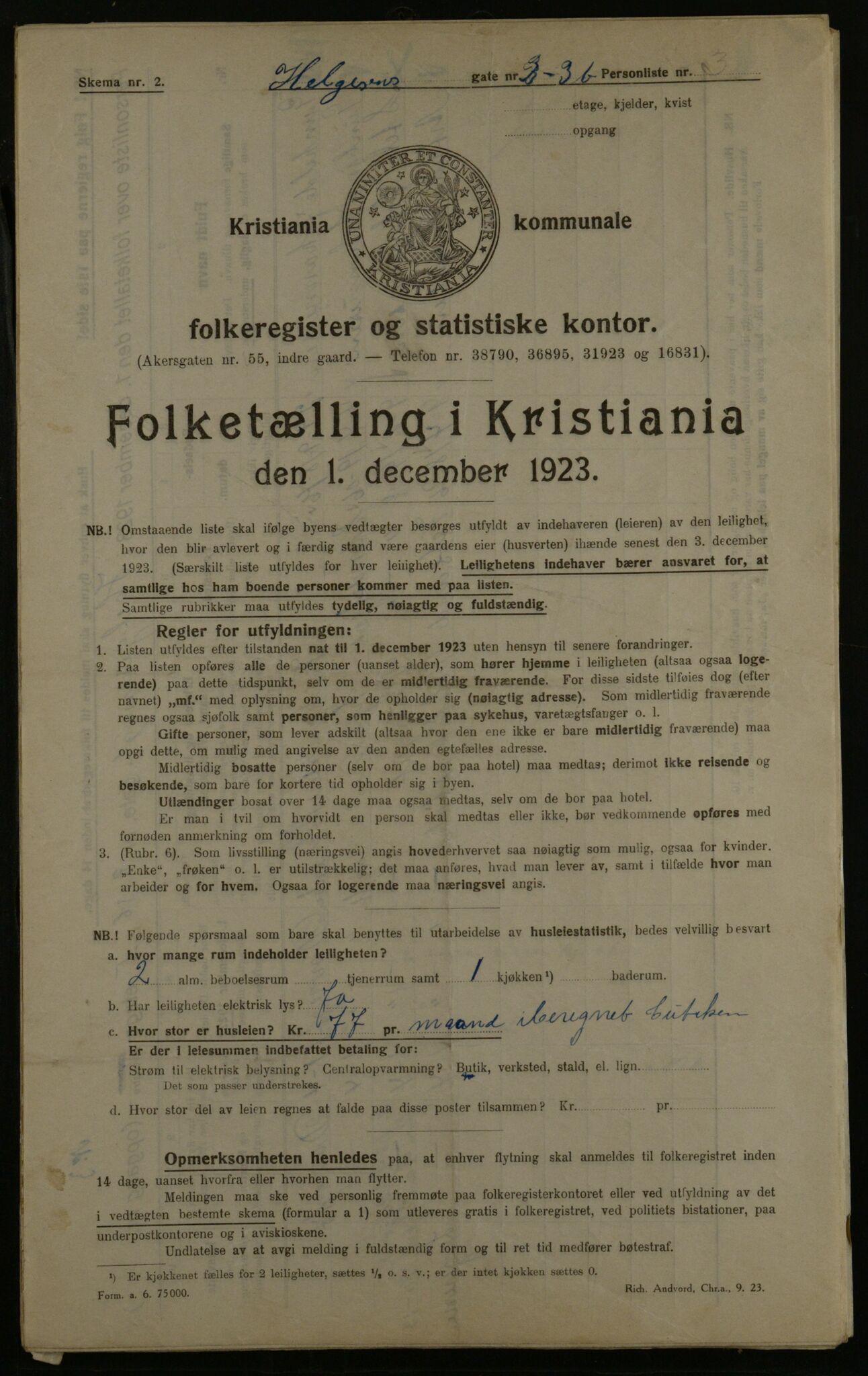 OBA, Kommunal folketelling 1.12.1923 for Kristiania, 1923, s. 42182