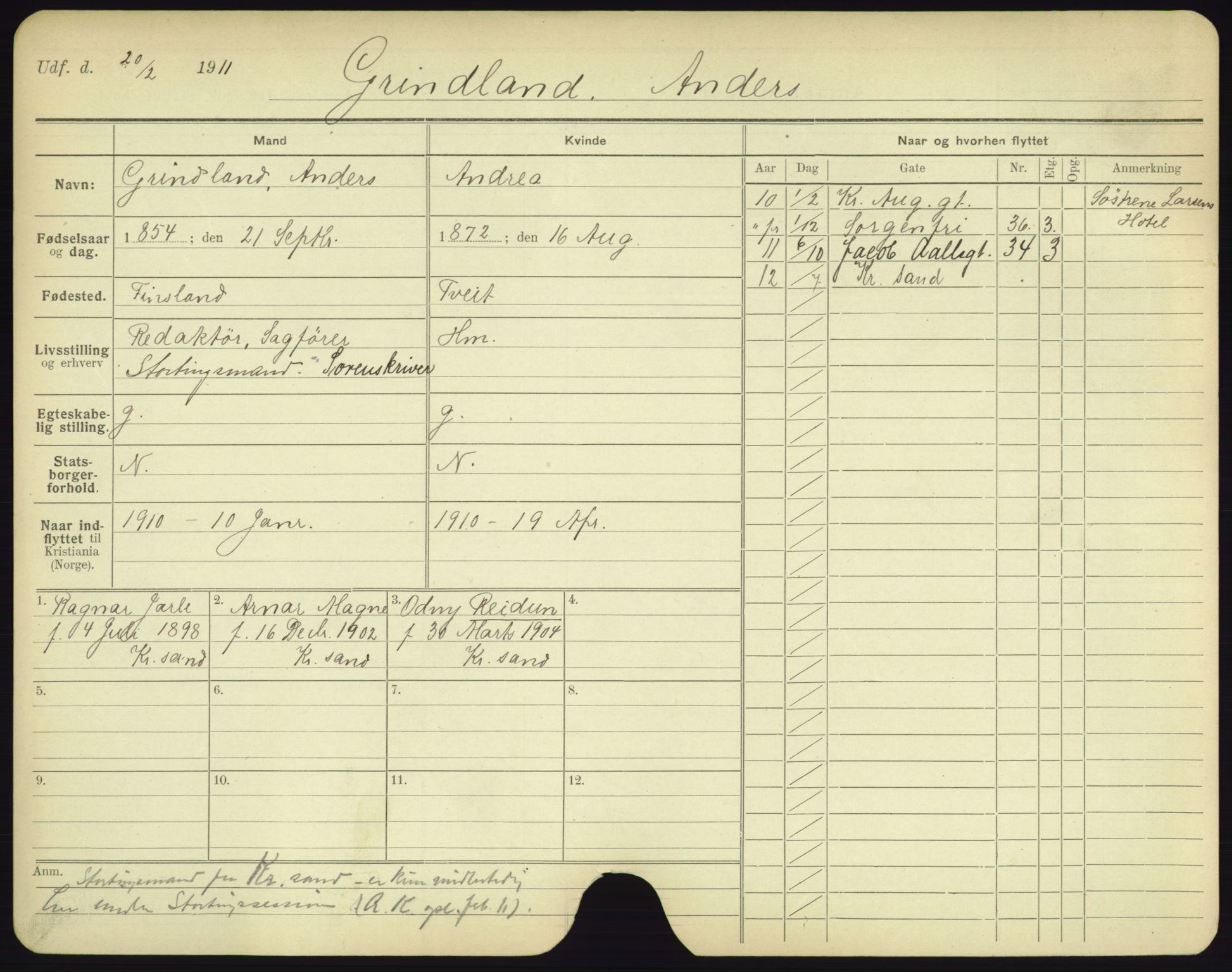 Oslo folkeregister, Registerkort, SAO/A-11715/F/Fa/Fac/L0003: Menn, 1906-1914, s. 625a